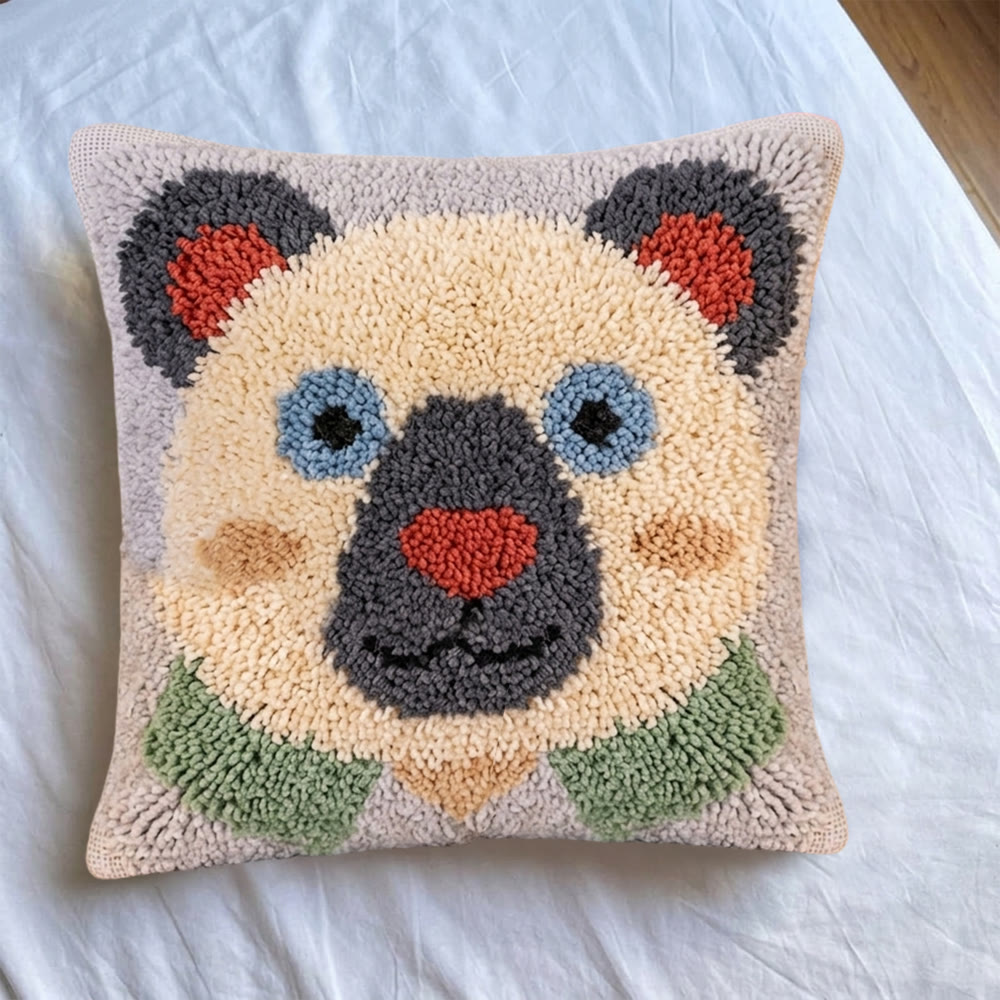 Rubbyoo Knüpfkissen-Set – Niedlicher Bär | DIY-Geschenk zum Einzug | Kreatives Garnhandwerk - image 7