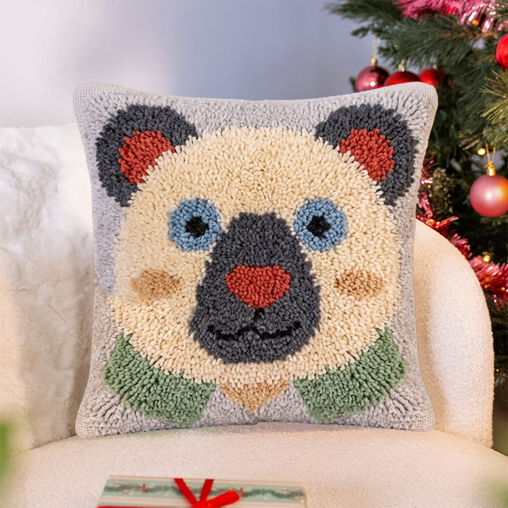 Rubbyoo Knüpfkissen-Set – Niedlicher Bär | DIY-Geschenk zum Einzug | Kreatives Garnhandwerk - image 4