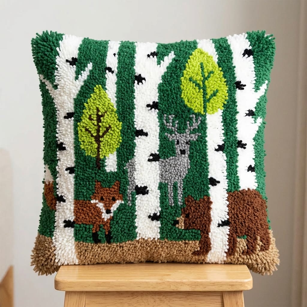 Rubbyoo Knüpfkissen-Set – Wilder Dschungel | Einzigartige Handarbeit | Dekorativer Kissenbezug - image 5