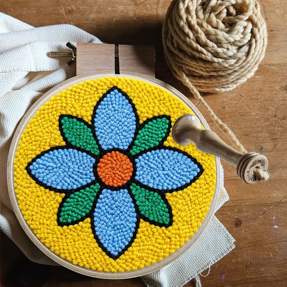 Lebendiges Blütenblatt-Punch-Needle-Set – Einfache Handarbeit | Einzigartiger Wandbehang - image 5