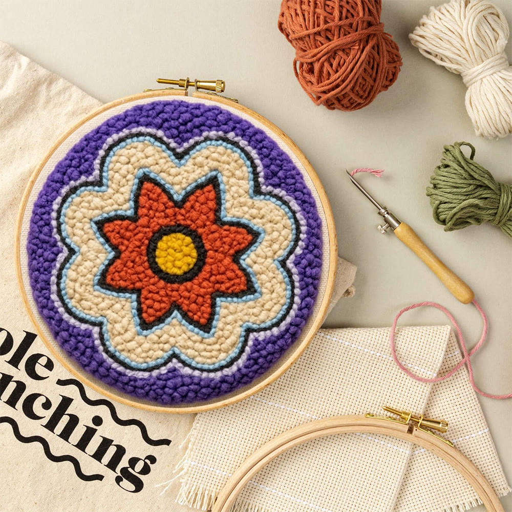 Mandala Bloom Punch Needle Set – Handgefertigte Schreibtischdekoration | Perfektes Bastelprojekt für Anfänger - image 3