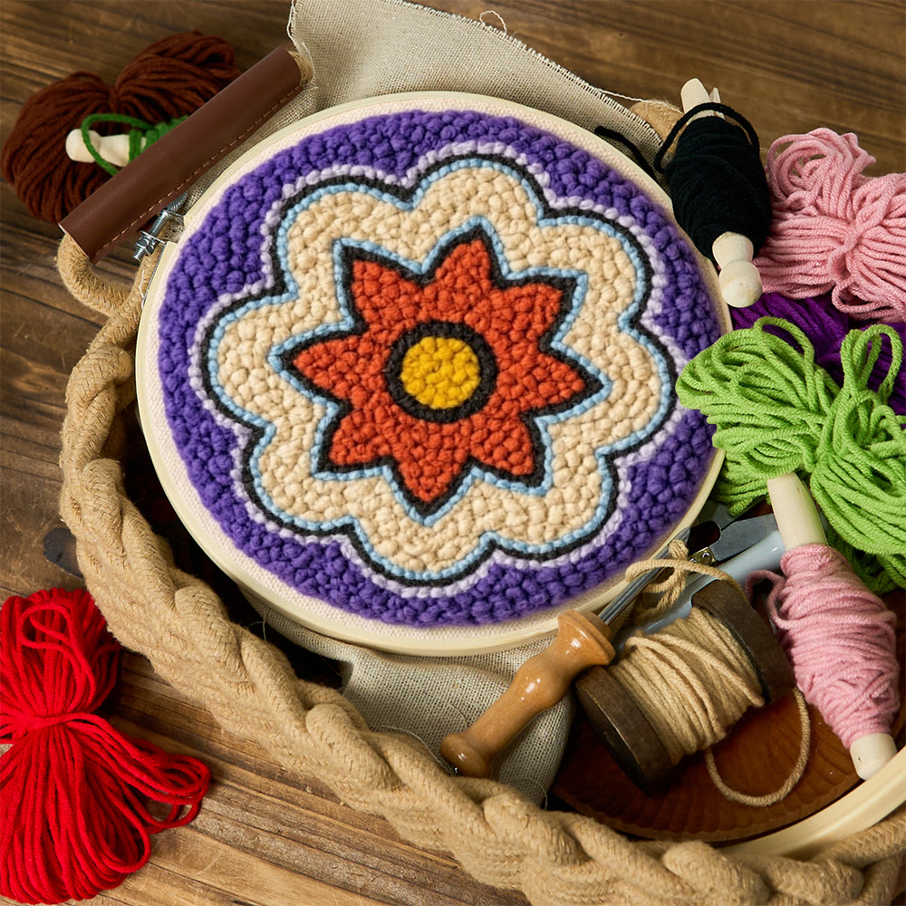 Mandala Bloom Punch Needle Set – Handgefertigte Schreibtischdekoration | Perfektes Bastelprojekt für Anfänger - image 2