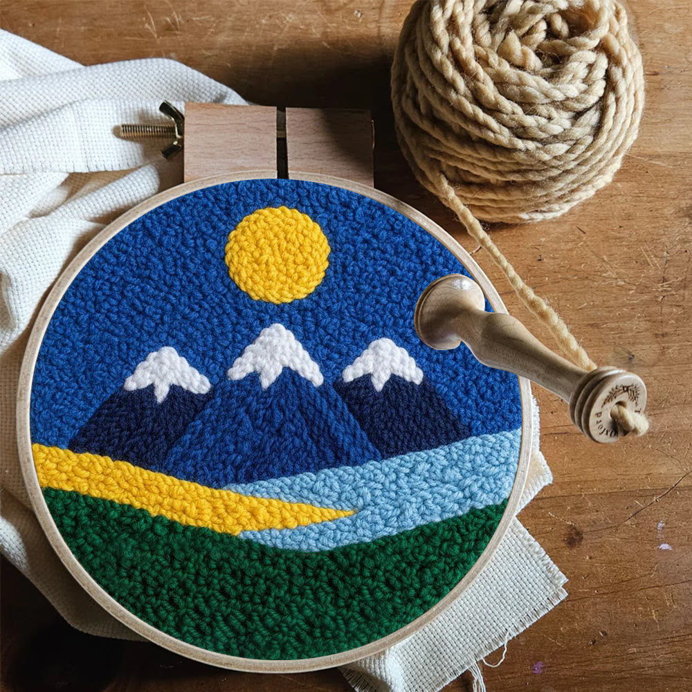 Punch-Needle-Set „Bergtal“ – Landschafts-Garnkunst | Schöne Wanddekoration - image 8