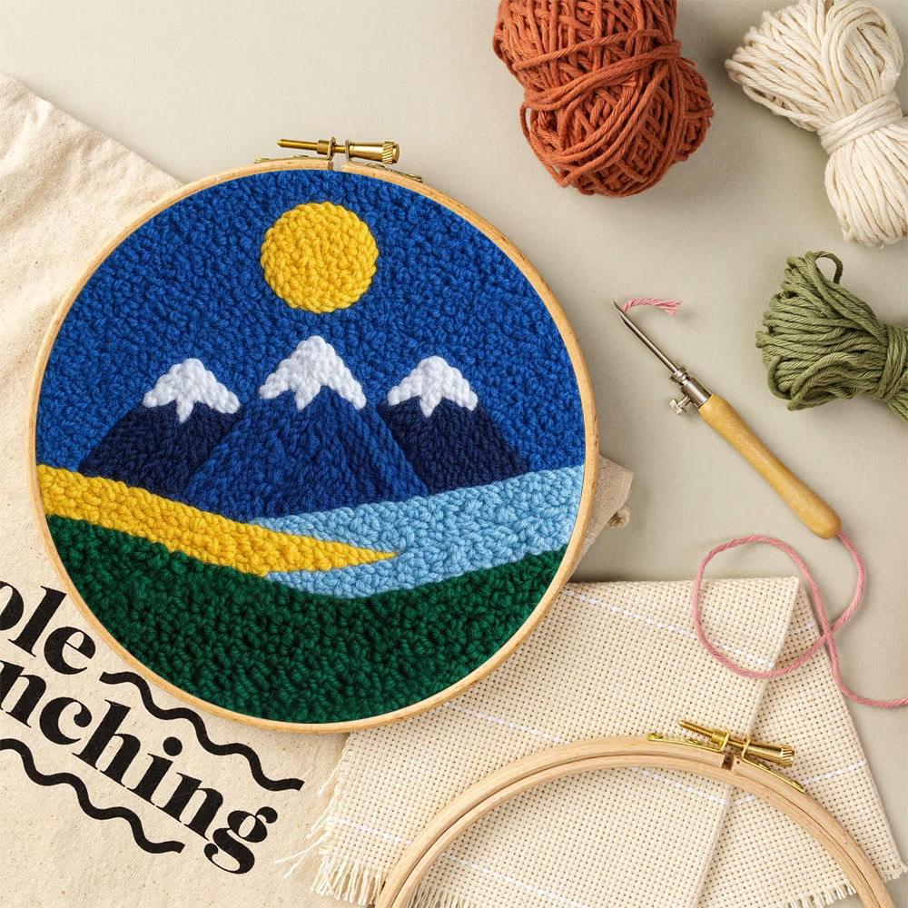 Punch-Needle-Set „Bergtal“ – Landschafts-Garnkunst | Schöne Wanddekoration - image 3