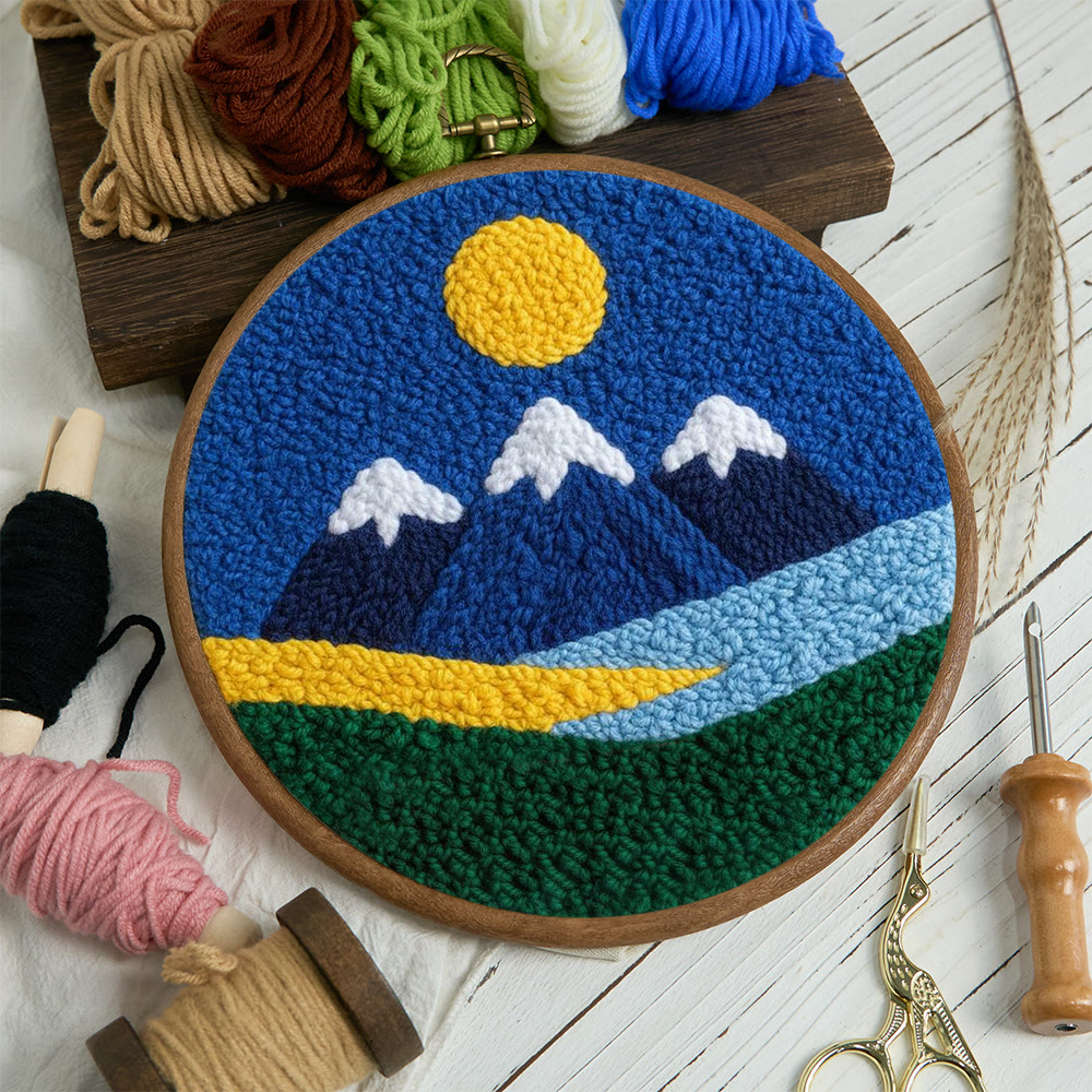 Punch-Needle-Set „Bergtal“ – Landschafts-Garnkunst | Schöne Wanddekoration - image 2