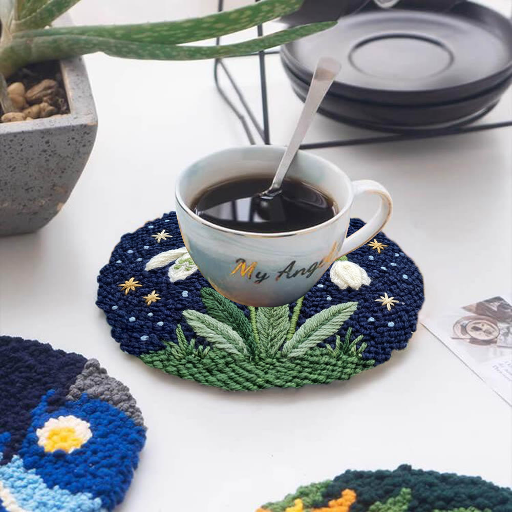 Schneeglöckchen-Punch-Needle-Set – Sternennacht-Wanddeko | DIY-Stickerei für Anfänger - image 12