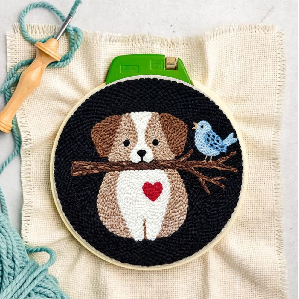 Sweet Puppy Punch Needle Kit - Lovely Animal Handicraft | Perfect Gift For Dog Lovers - image 2