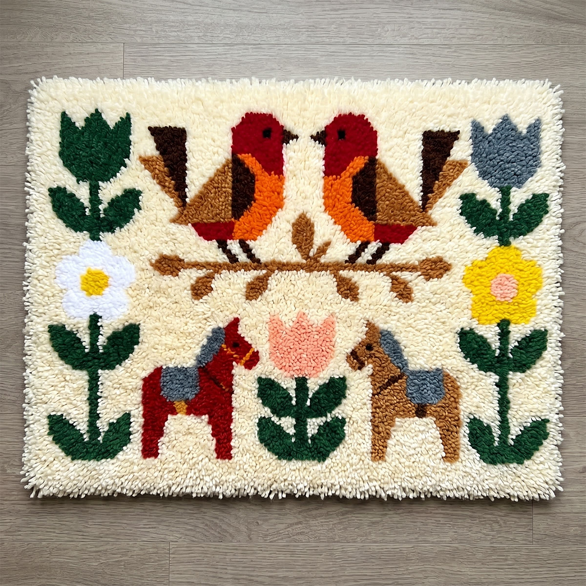 Rubbyoo Knüpfteppich-Set – Dala-Stil | Handgeknüpfter Teppich | Ideal für die Raumgestaltung - 75 × 50 cm - image 1