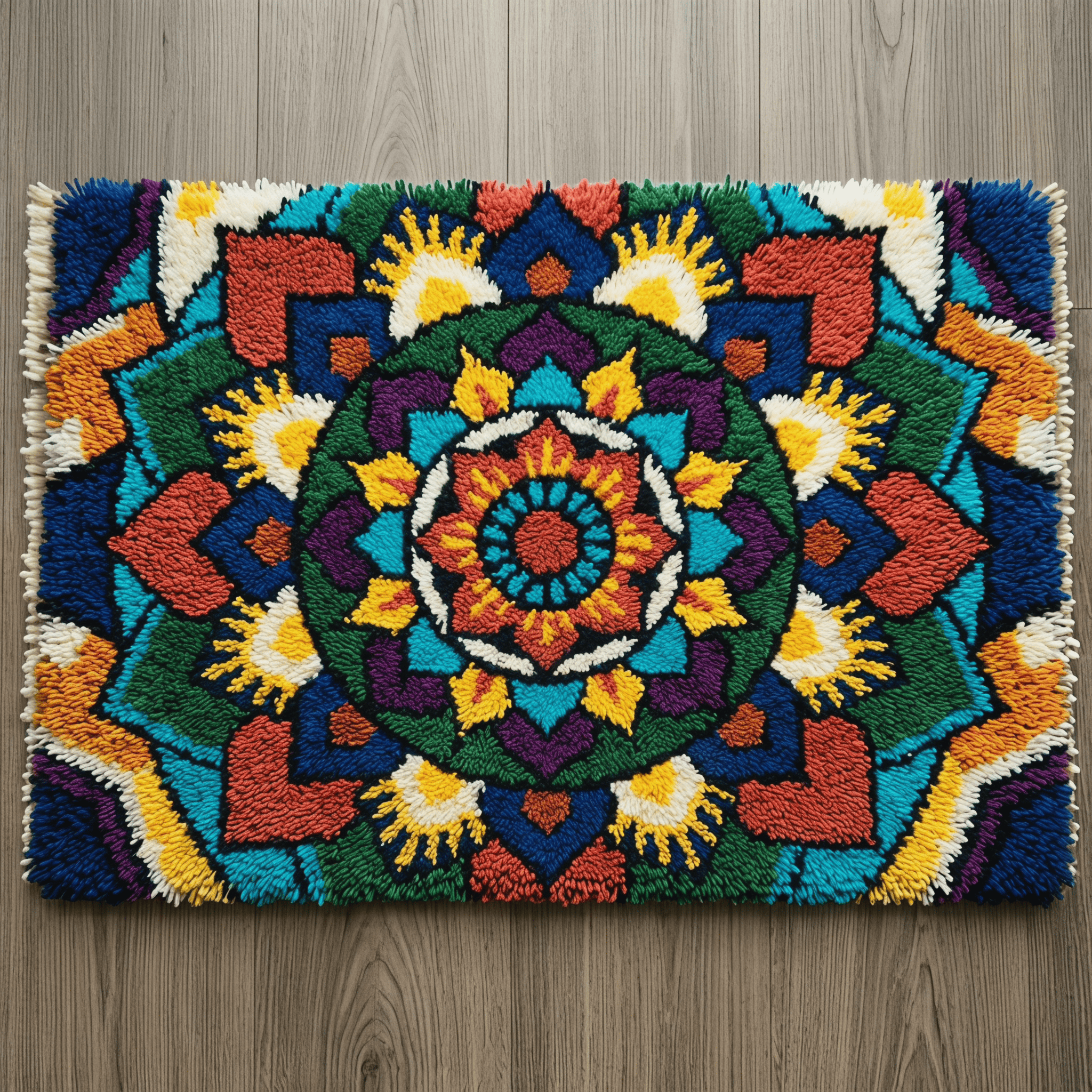 Rubbyoo Knüpfteppich-Set – Lebendiges Mandala | Geschenk für Boho-Fans | Dekoration für Studentenwohnheime - image 9