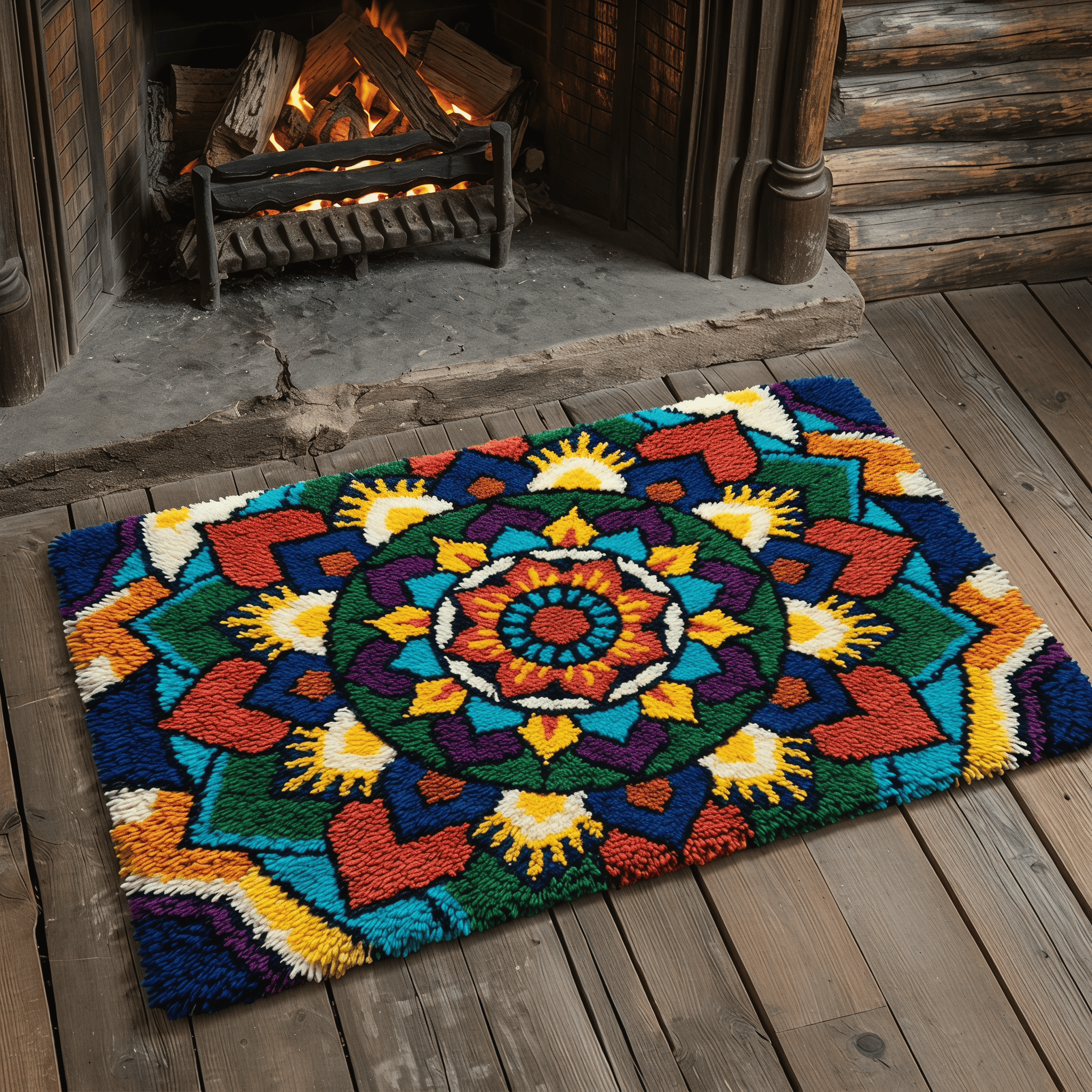 Rubbyoo Knüpfteppich-Set – Lebendiges Mandala | Geschenk für Boho-Fans | Dekoration für Studentenwohnheime - image 7