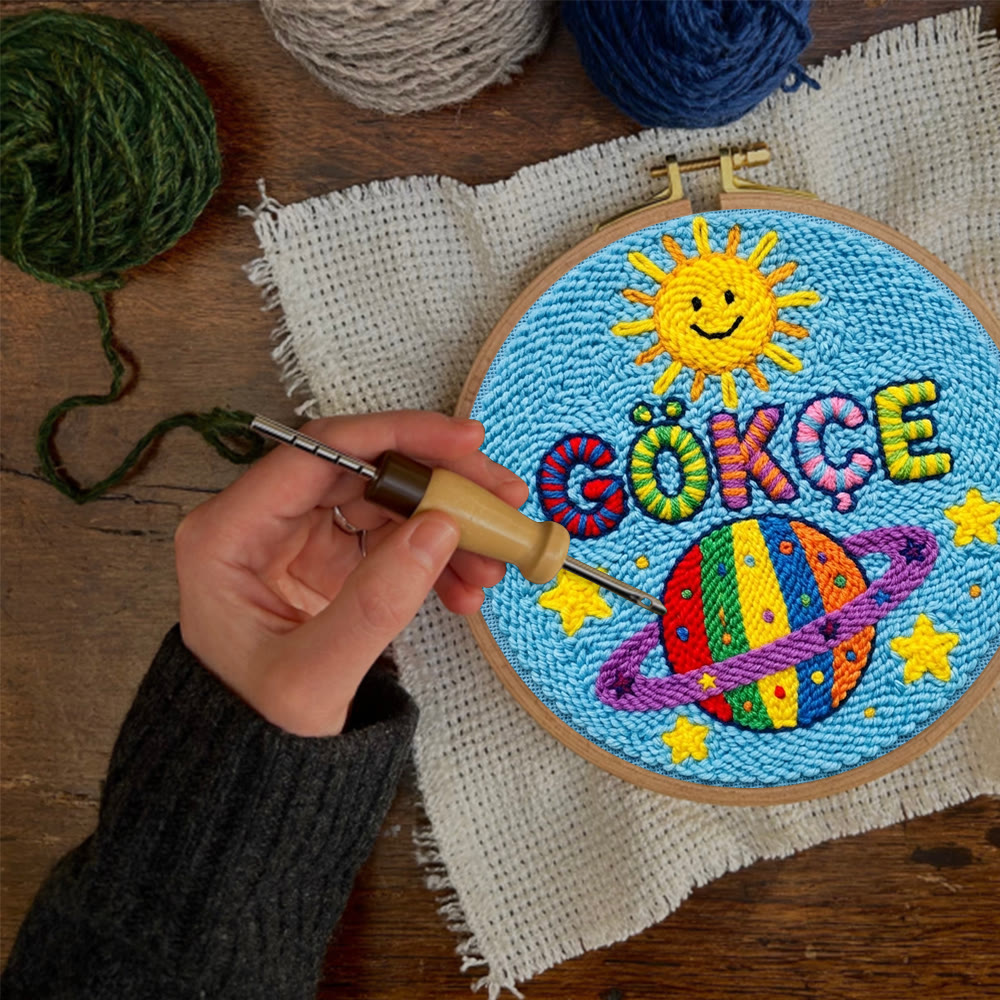 Buntes Planeten-Punch-Needle-Set – Niedliches Universum-Muster | Tolles Geschenk für Jungen - image 6