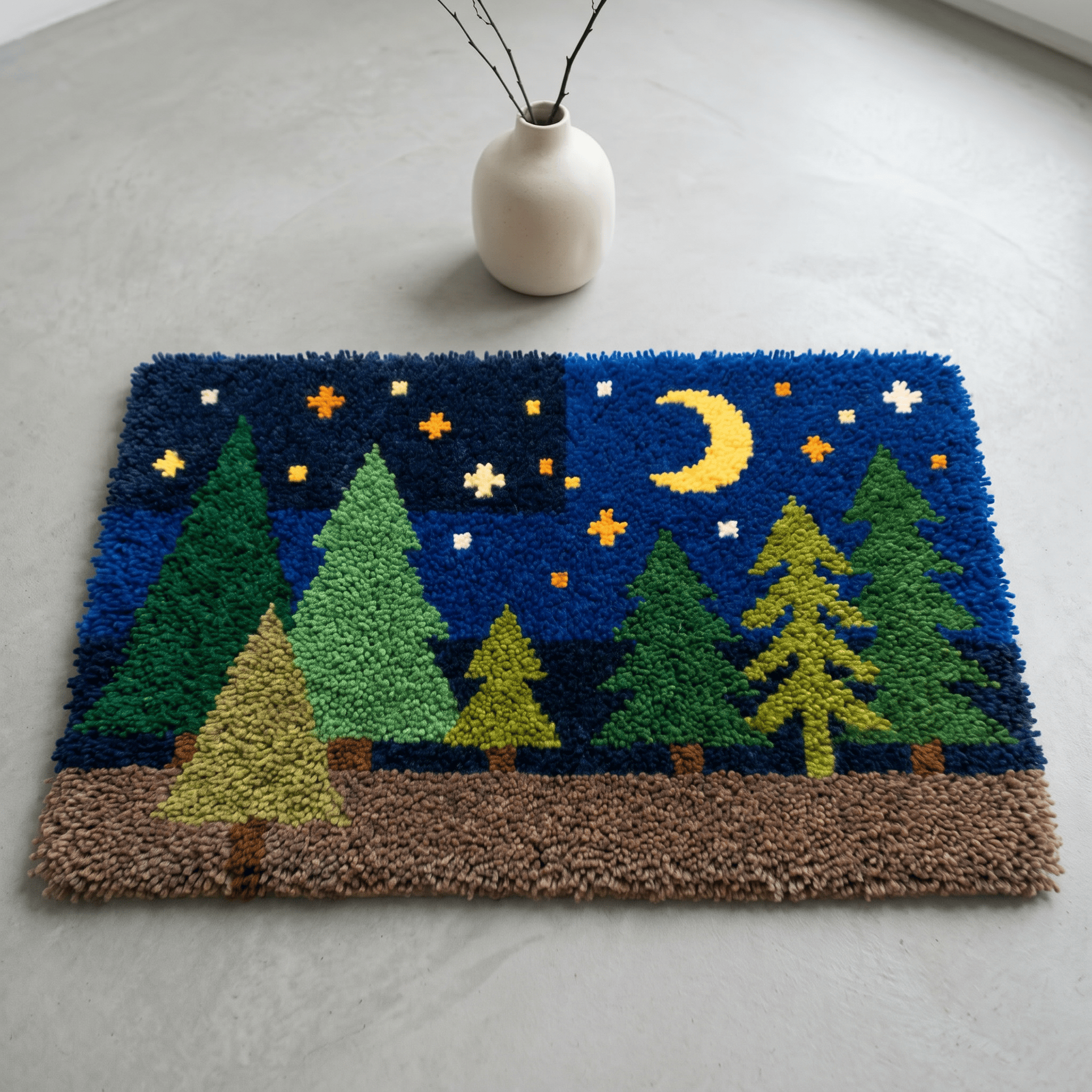 Rubbyoo Knüpfteppich-Set – Funkelnder Sternenhimmel | DIY-Handarbeit | Perfekte Matte fürs Schlafzimmer - image 5