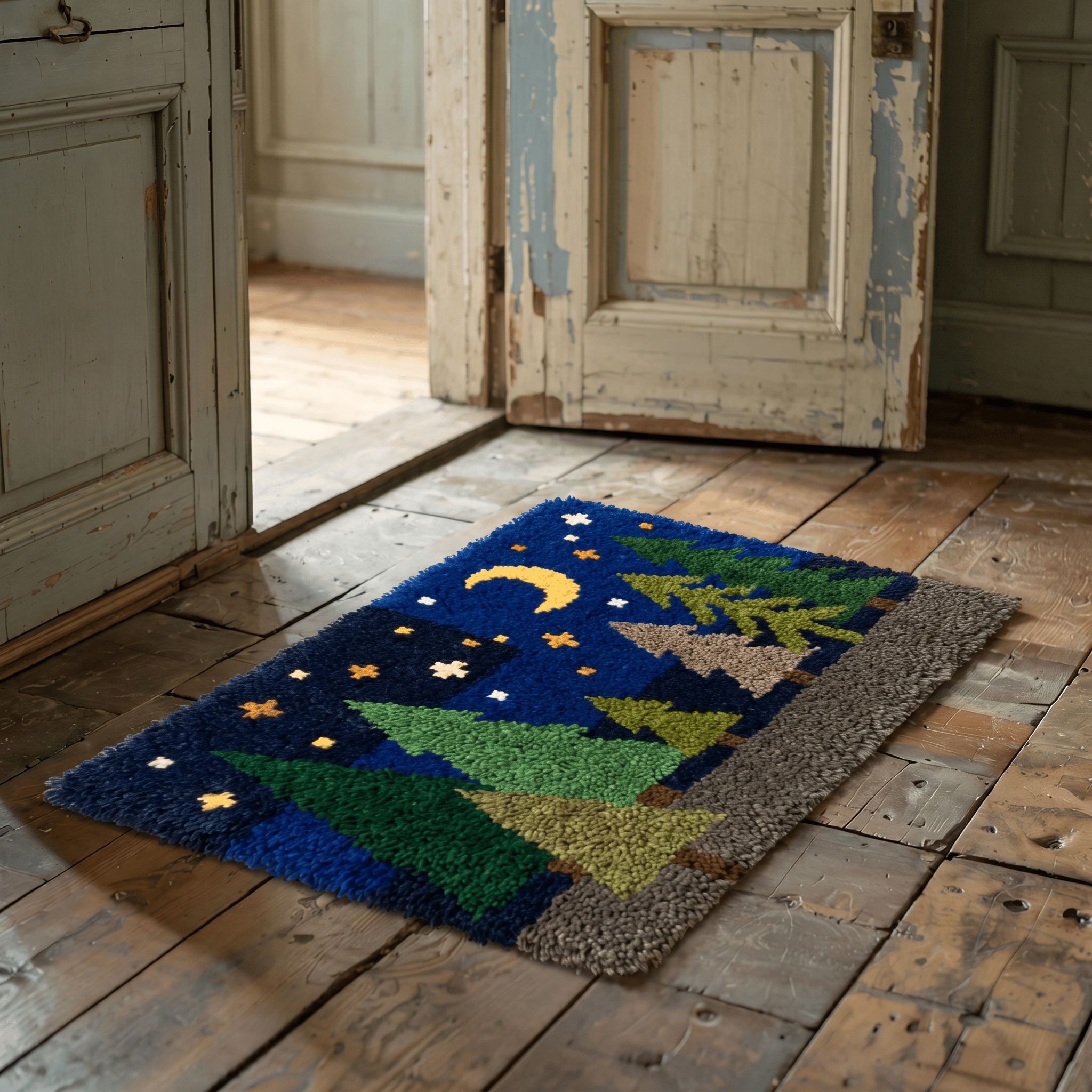 Rubbyoo Knüpfteppich-Set – Funkelnder Sternenhimmel | DIY-Handarbeit | Perfekte Matte fürs Schlafzimmer - image 4