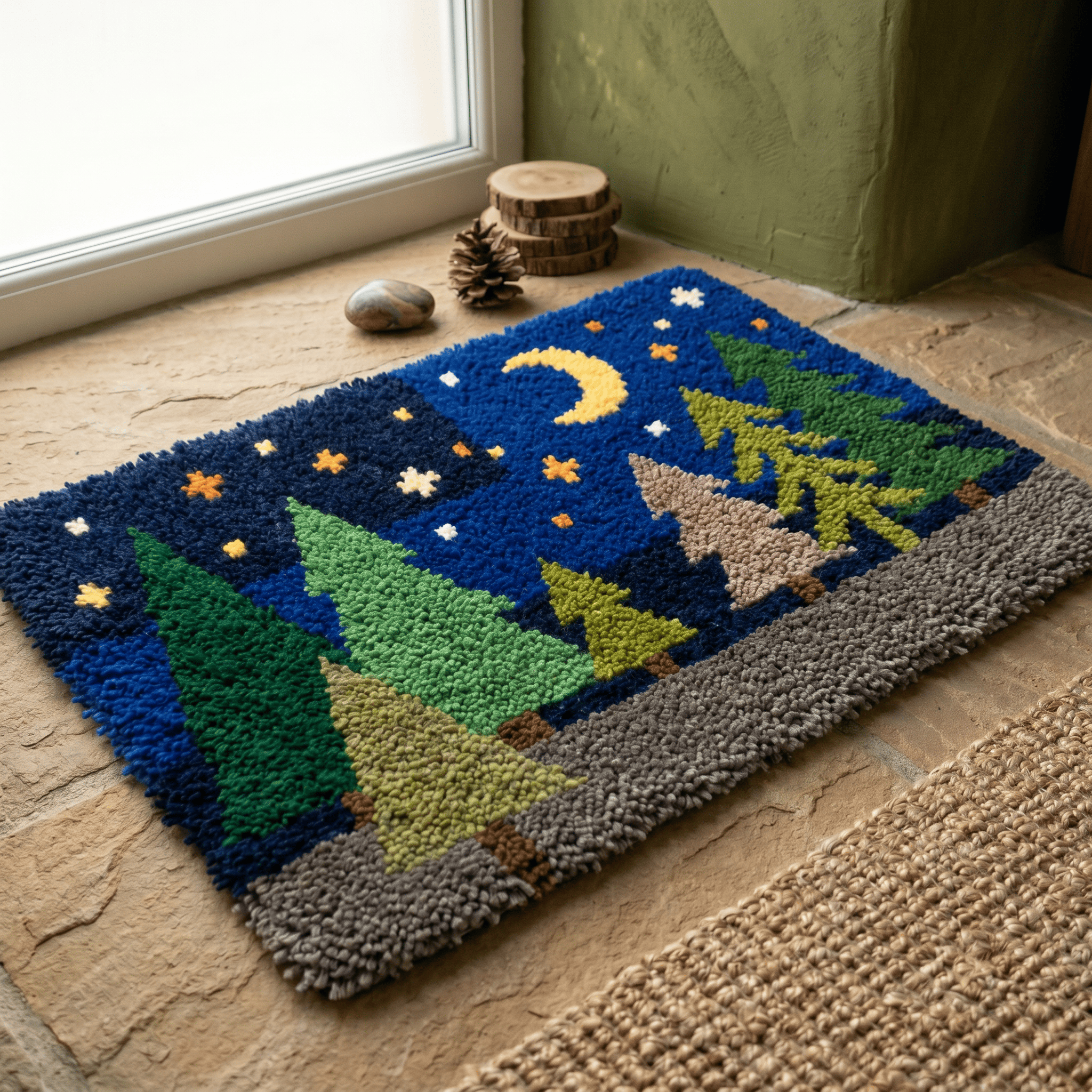 Rubbyoo Knüpfteppich-Set – Funkelnder Sternenhimmel | DIY-Handarbeit | Perfekte Matte fürs Schlafzimmer - image 6