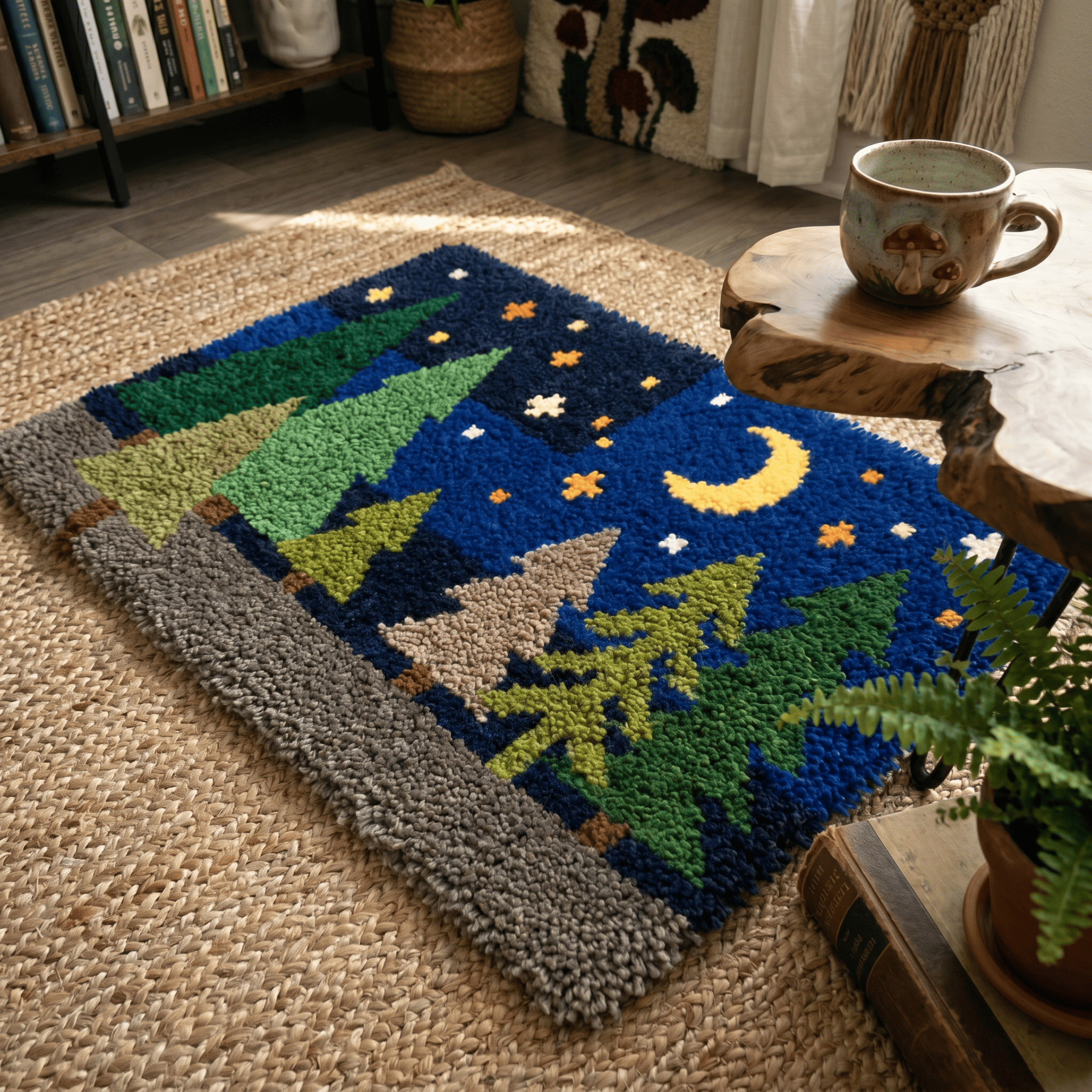 Rubbyoo Knüpfteppich-Set – Funkelnder Sternenhimmel | DIY-Handarbeit | Perfekte Matte fürs Schlafzimmer - image 3