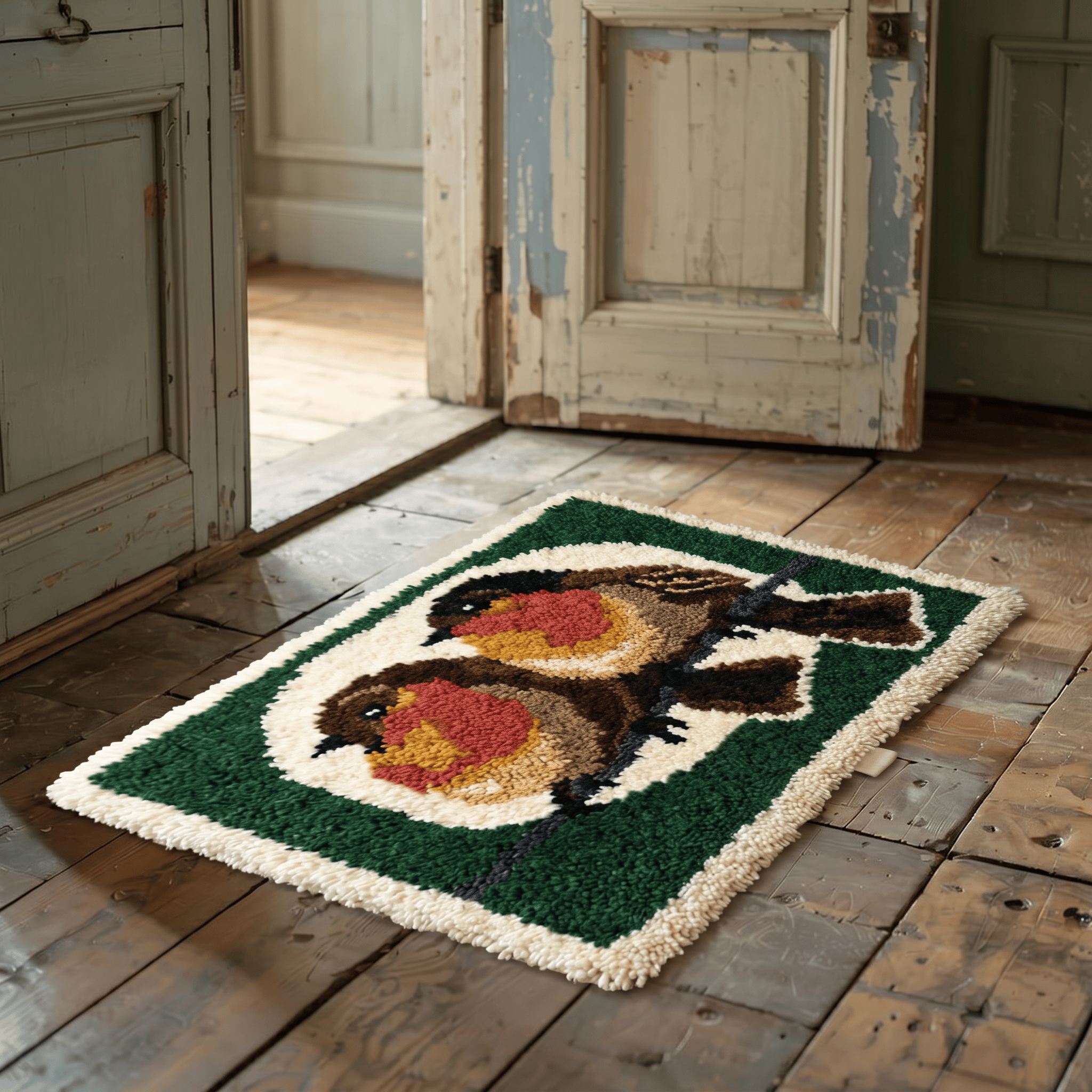 Rubbyoo Knüpfteppich-Set – Niedliche Spatzen | DIY-Bastelprojekt für Anfänger | Handgeknüpfter Tierteppich - image 4