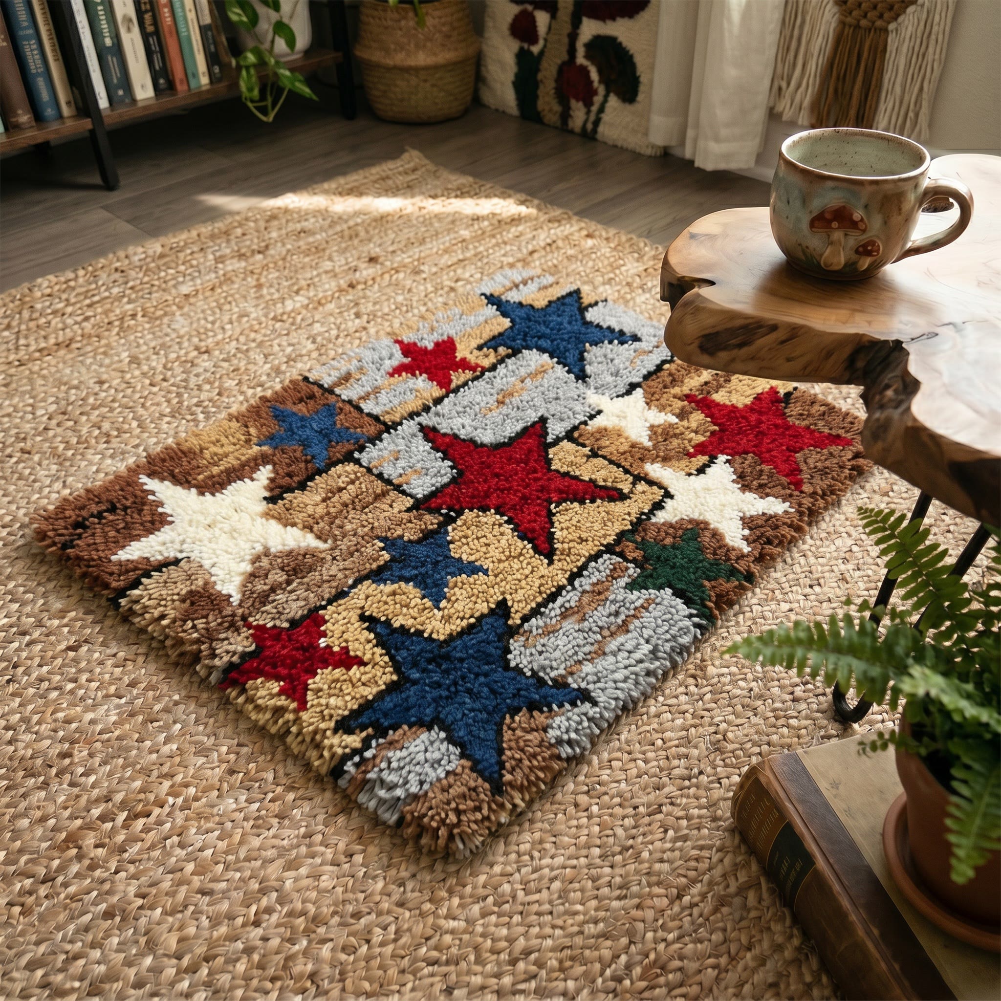 Rubbyoo Knüpfteppich-Set – Primitive Sterne | Geschenk für Eltern | Erinnerungsstück (1776–2026) - image 3