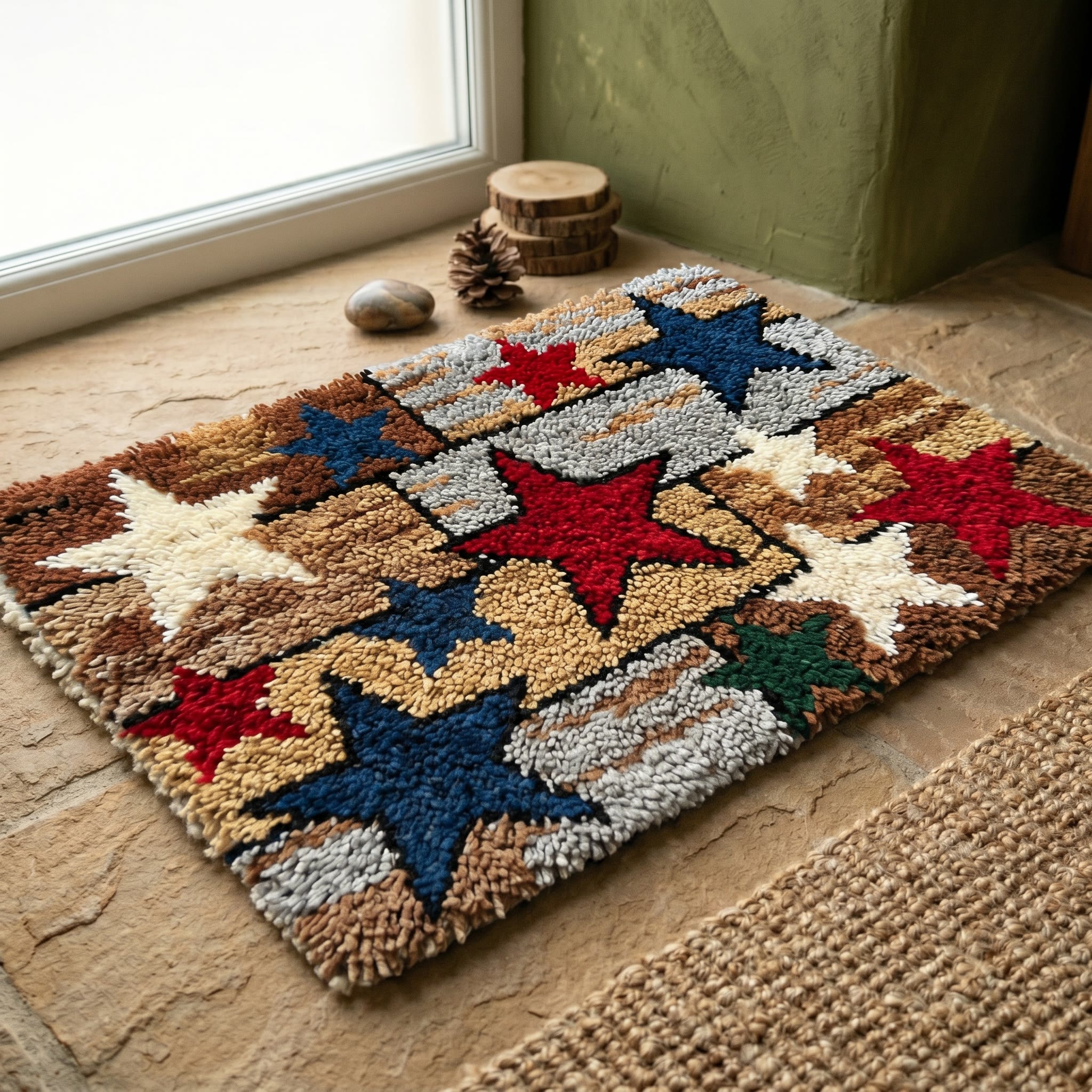 Rubbyoo Knüpfteppich-Set – Primitive Sterne | Geschenk für Eltern | Erinnerungsstück (1776–2026) - image 8