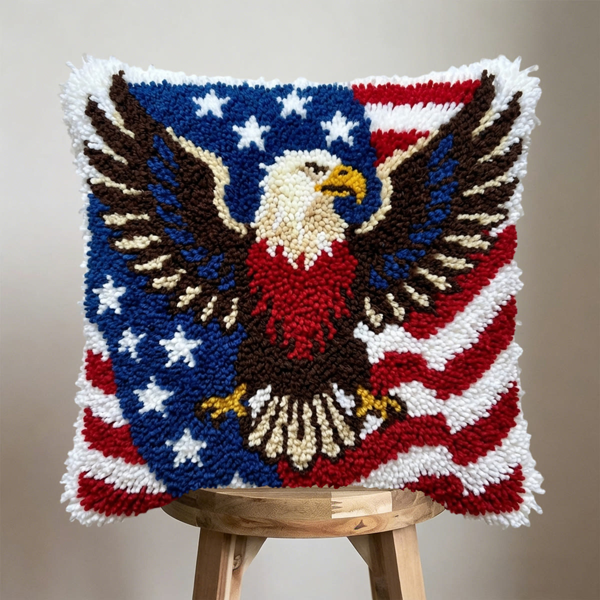 Rubbyoo Knüpfkissen-Set – Weißkopfseeadler | Geschenk für Militärfamilien | Dekoration zum Gedenktag - image 5
