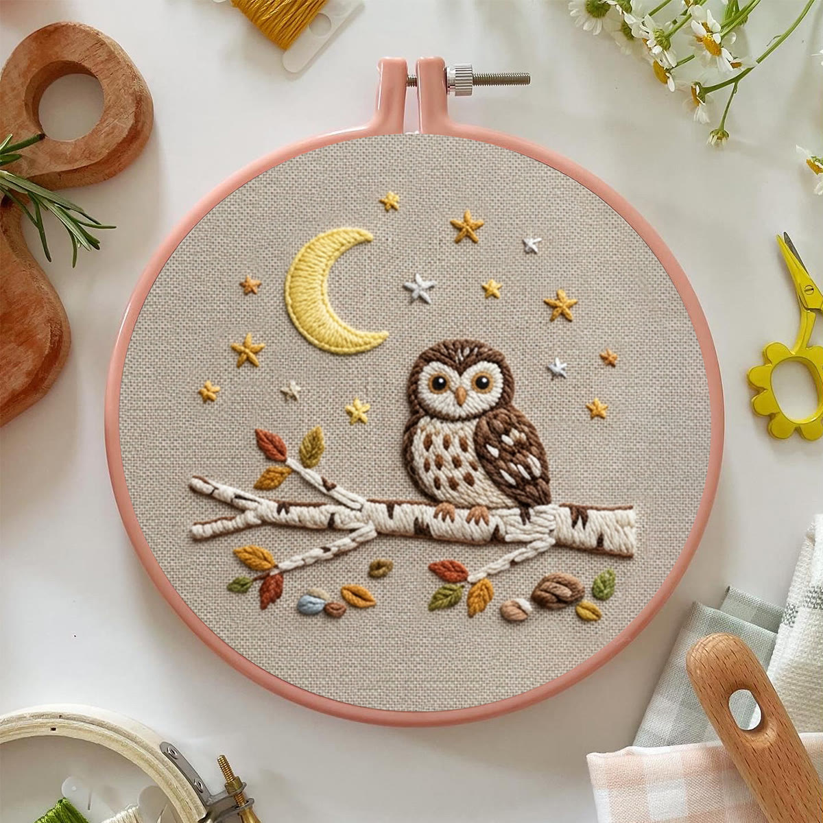 Rubbyoo Stickset – Mondschein-Eule | Einfaches Bastelprojekt für Kinder | Schönes Tiermuster - image 3