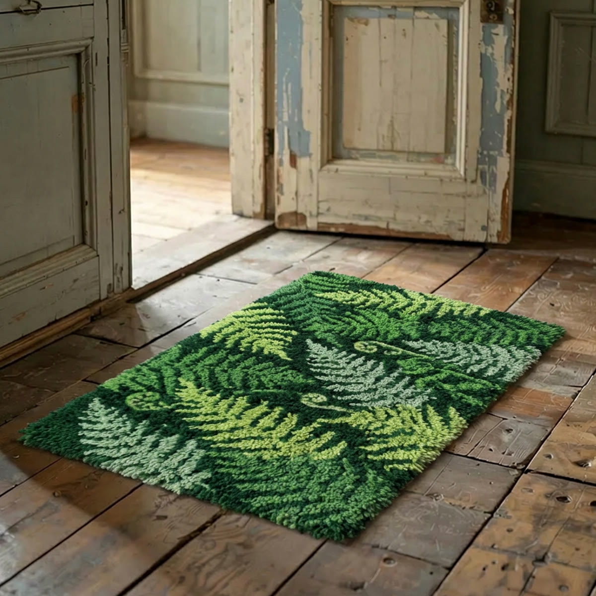 Rubbyoo Knüpfteppich-Set – Farnblätter | Geschenk für Pflanzenliebhaber | Landhausstil-Wohndeko - image 5