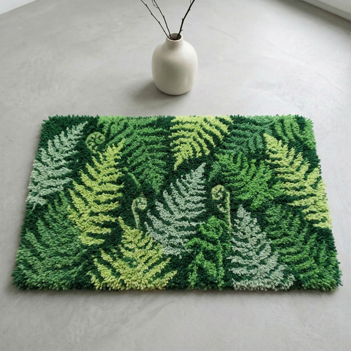 Rubbyoo Knüpfteppich-Set – Farnblätter | Geschenk für Pflanzenliebhaber | Landhausstil-Wohndeko - image 4