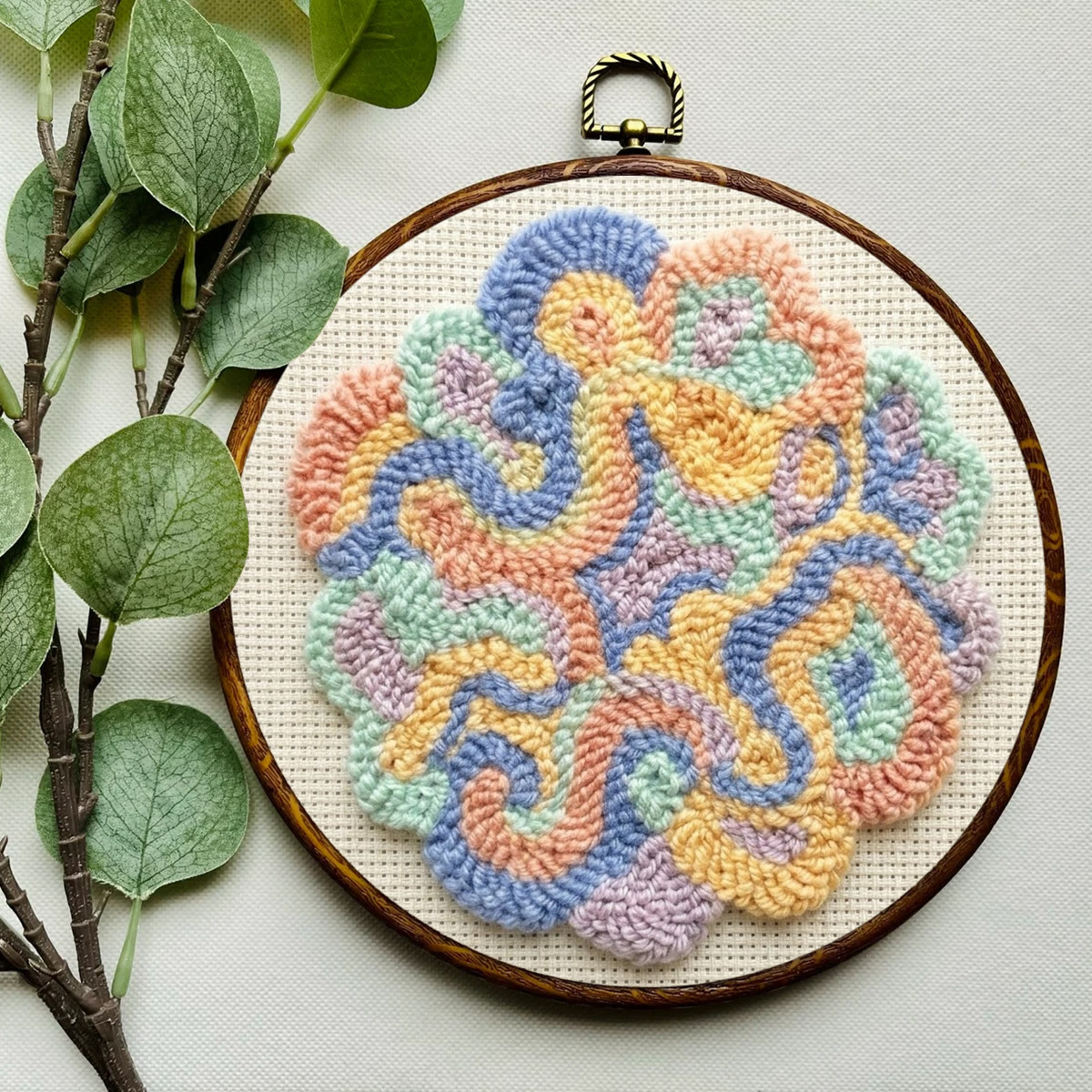 Farbblock-Punch-Needle-Set – Stressabbauendes Nähprojekt | Künstlerischer, farbenfroher Boho-Untersetzer - image 3