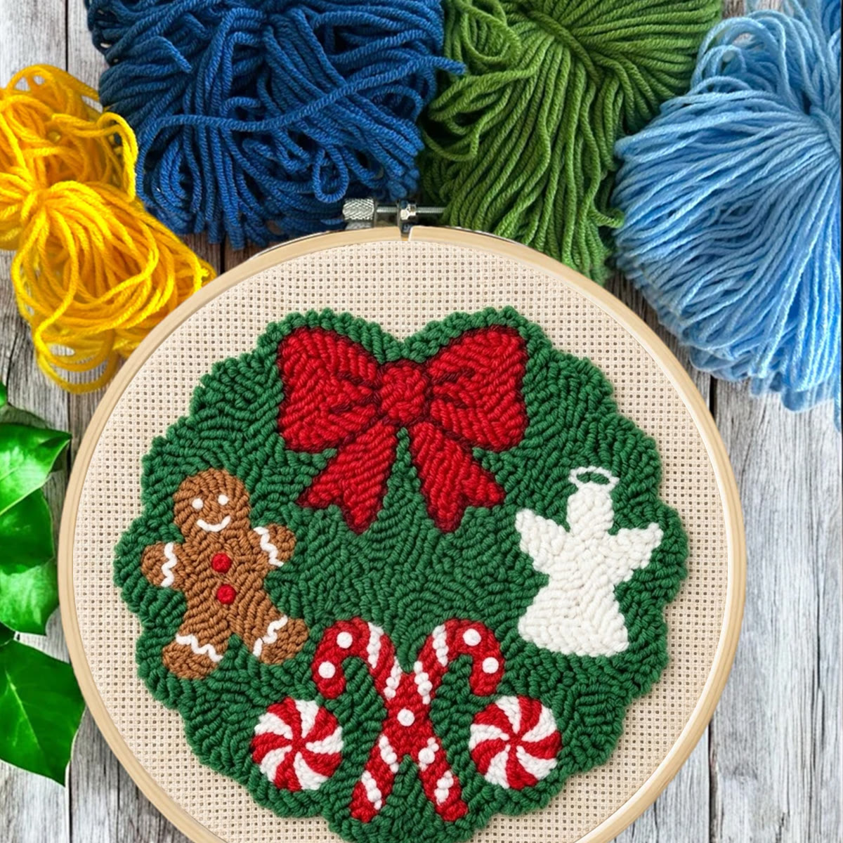 Weihnachtskranz-Stickset – Niedliche Weihnachtskunst aus Stoff | Einzigartige Weihnachtsdekoration fürs Zimmer - image 4