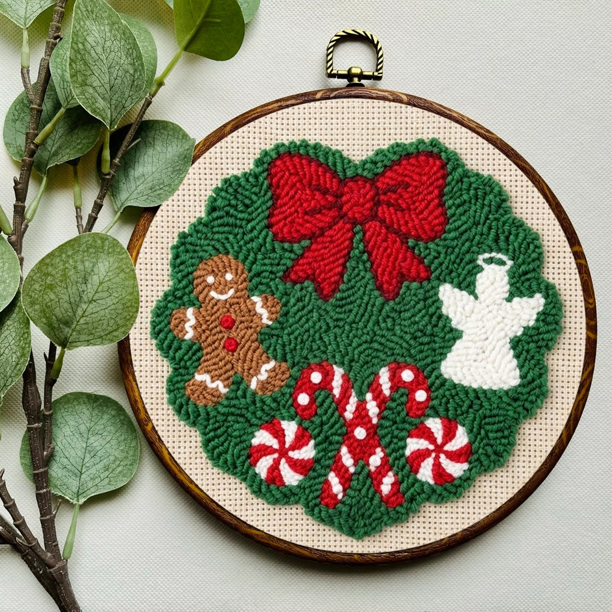 Weihnachtskranz-Stickset – Niedliche Weihnachtskunst aus Stoff | Einzigartige Weihnachtsdekoration fürs Zimmer - image 3