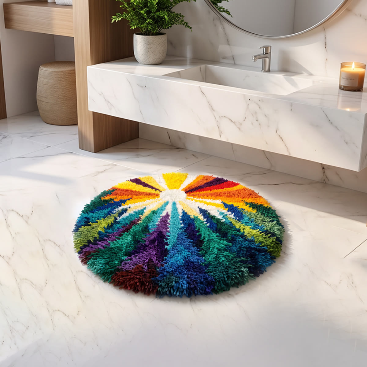 Rubbyoo Knüpfteppich-Set – Lebendiger Regenbogenwald | Moderner Tufting-Teppich | Abstrakte Farbgestaltung für Ihr Zuhause - image 9