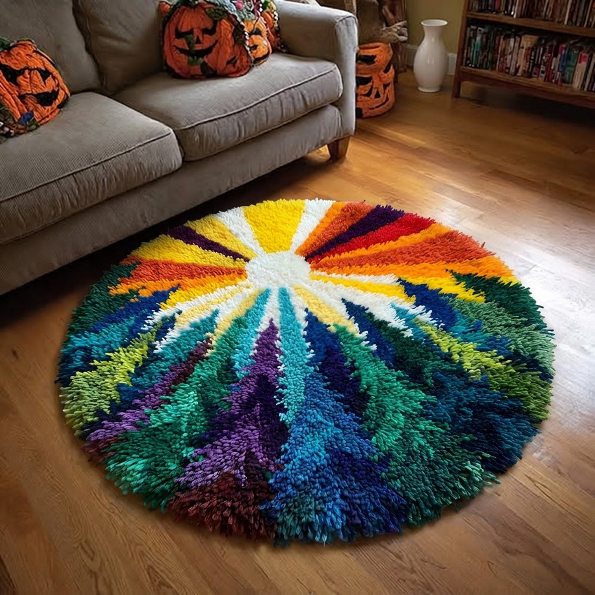 Rubbyoo Knüpfteppich-Set – Lebendiger Regenbogenwald | Moderner Tufting-Teppich | Abstrakte Farbgestaltung für Ihr Zuhause - image 5