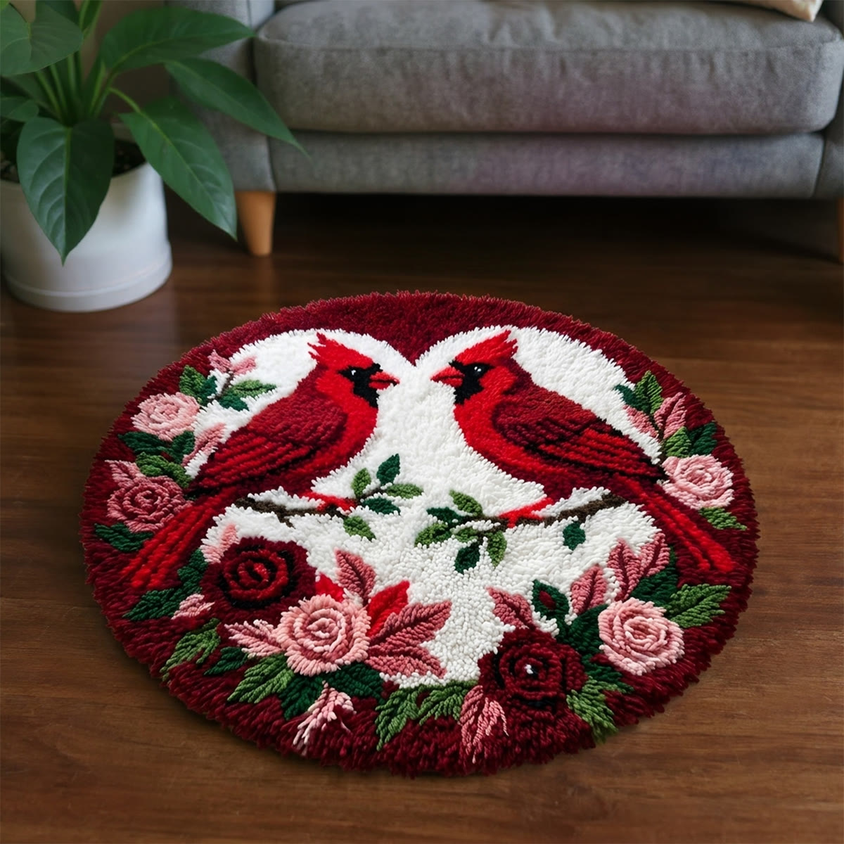 Rubbyoo Knüpfteppich-Set – Kardinäle im Trend | Weihnachtliche Heimdekoration | Perfekte Geschenke für Vogelliebhaber - image 4