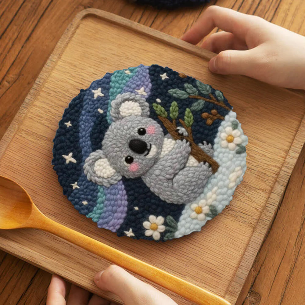 Wunderschönes Koala-Punch-Needle-Set – Handgemachte, gemütliche Schreibtischdeko | Niedliches Nähset für Kinder - image 10