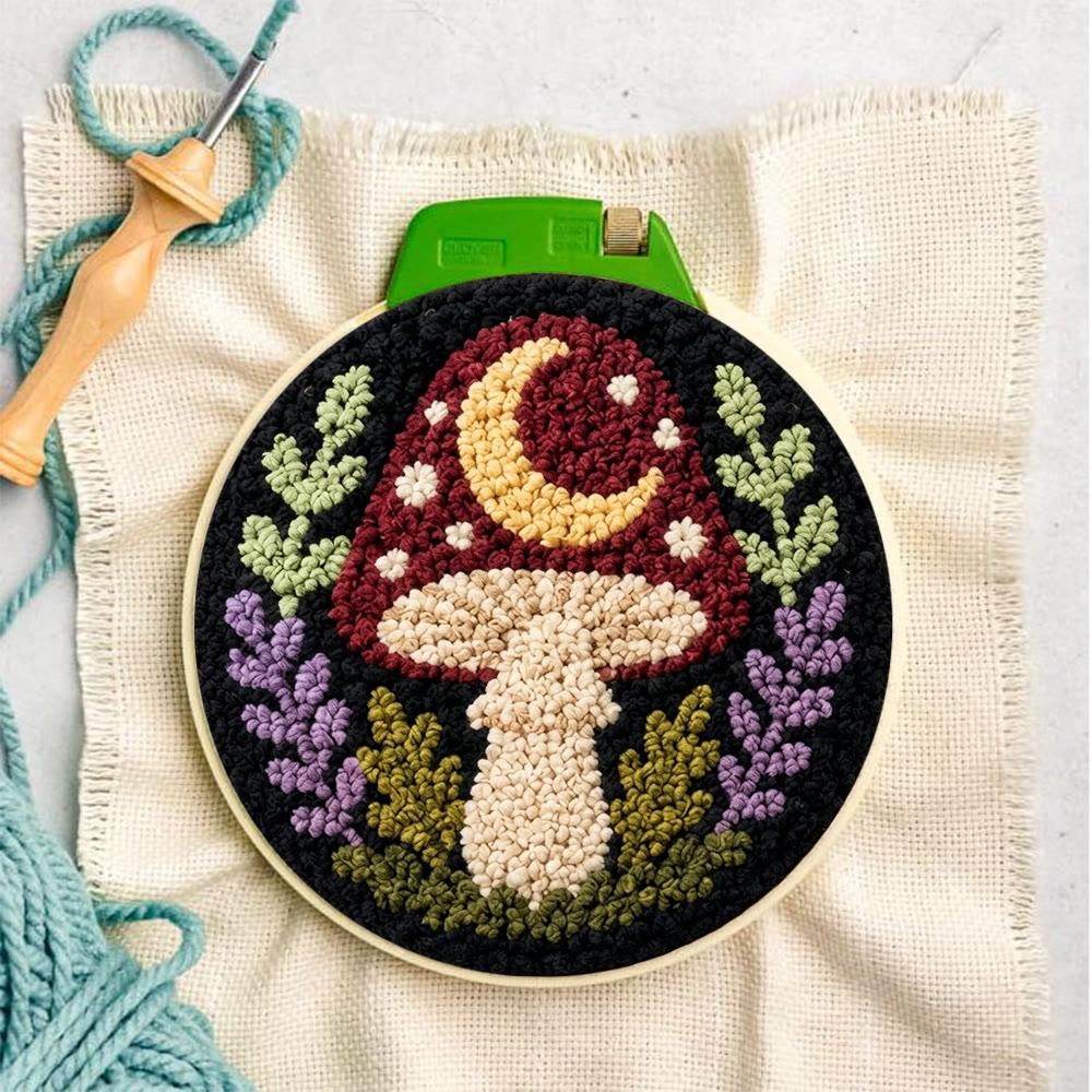 Gotischer Wald – Punch-Needle-Set – Nähprojekt für Anfänger | Verspieltes Pilz- und Blumenmotiv - image 9