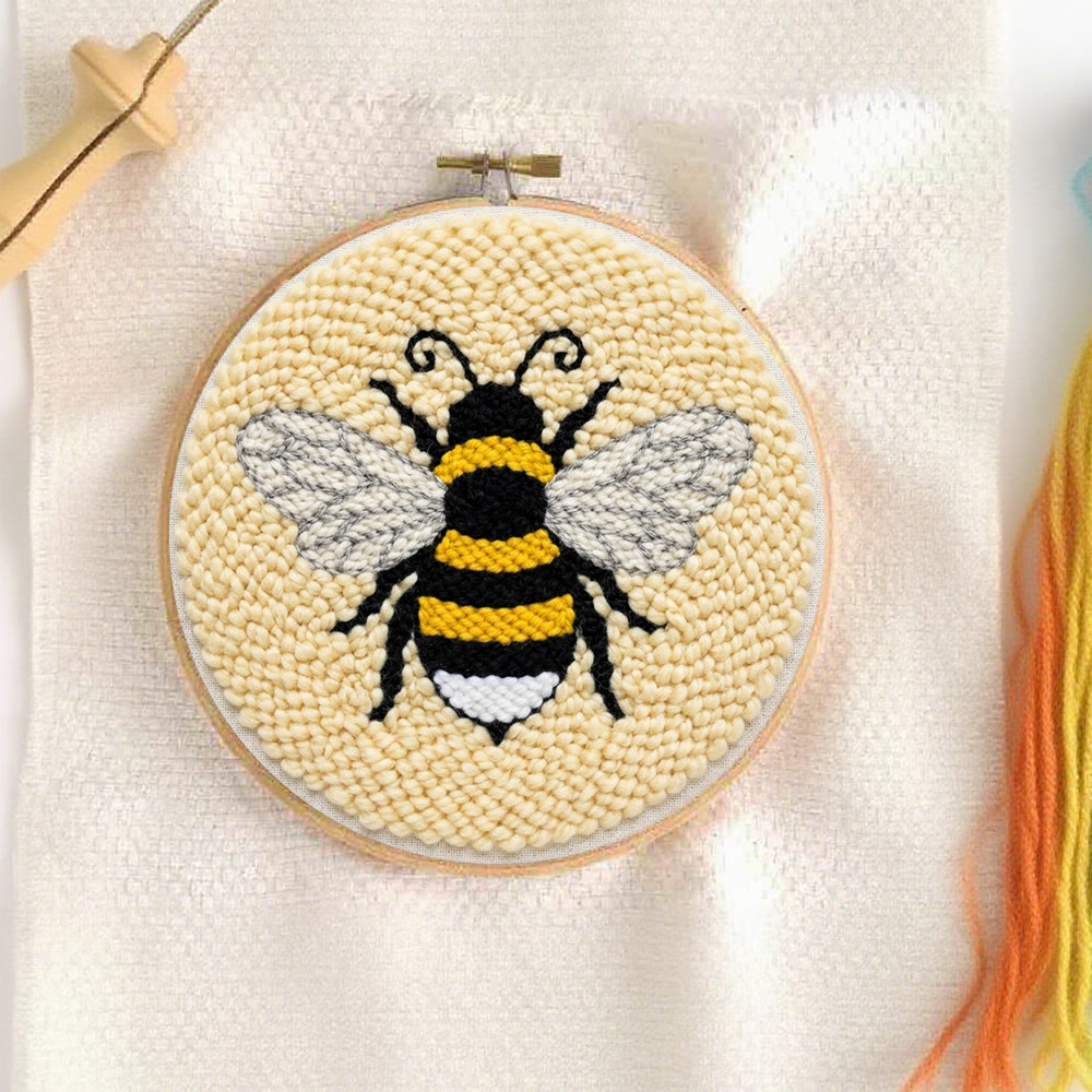 Stickset „Fleißige Hummel“ – Einfache Handarbeit für Erwachsene | Warme gelbe Bienen-Dekoration - image 7