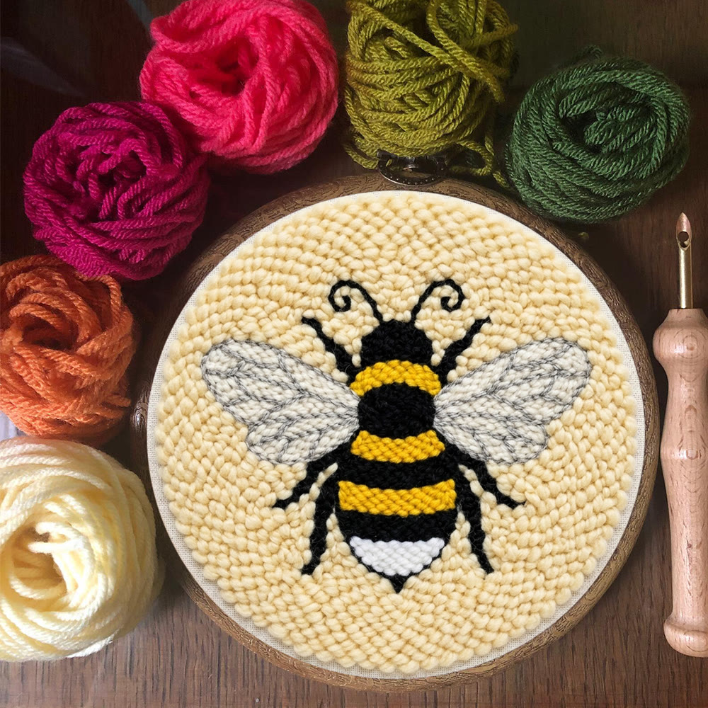 Stickset „Fleißige Hummel“ – Einfache Handarbeit für Erwachsene | Warme gelbe Bienen-Dekoration - image 9