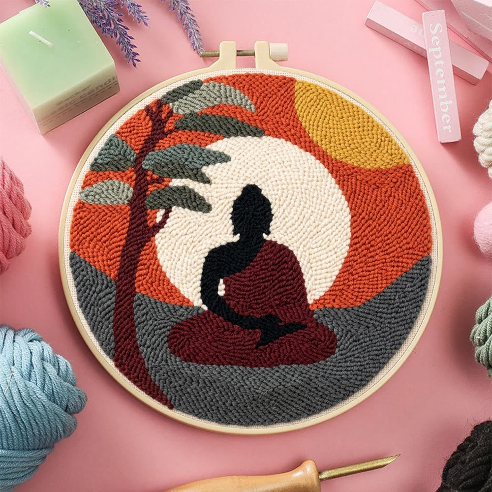 Weg zur Achtsamkeit – Punch-Needle-Set – Handgefertigte Boho-Zen-Deko | Gemütliches, achtsames Wohnaccessoire - image 5