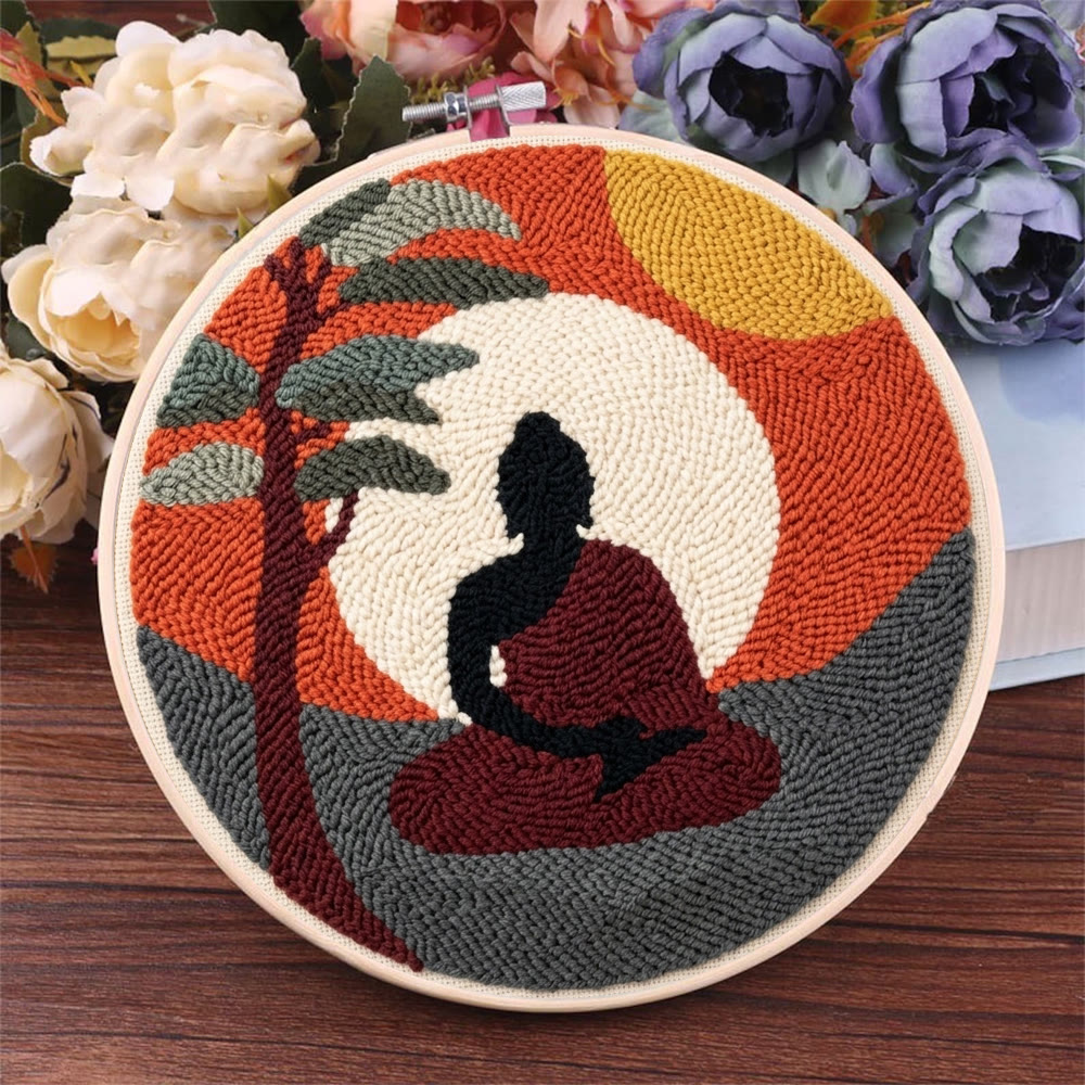 Weg zur Achtsamkeit – Punch-Needle-Set – Handgefertigte Boho-Zen-Deko | Gemütliches, achtsames Wohnaccessoire - image 2