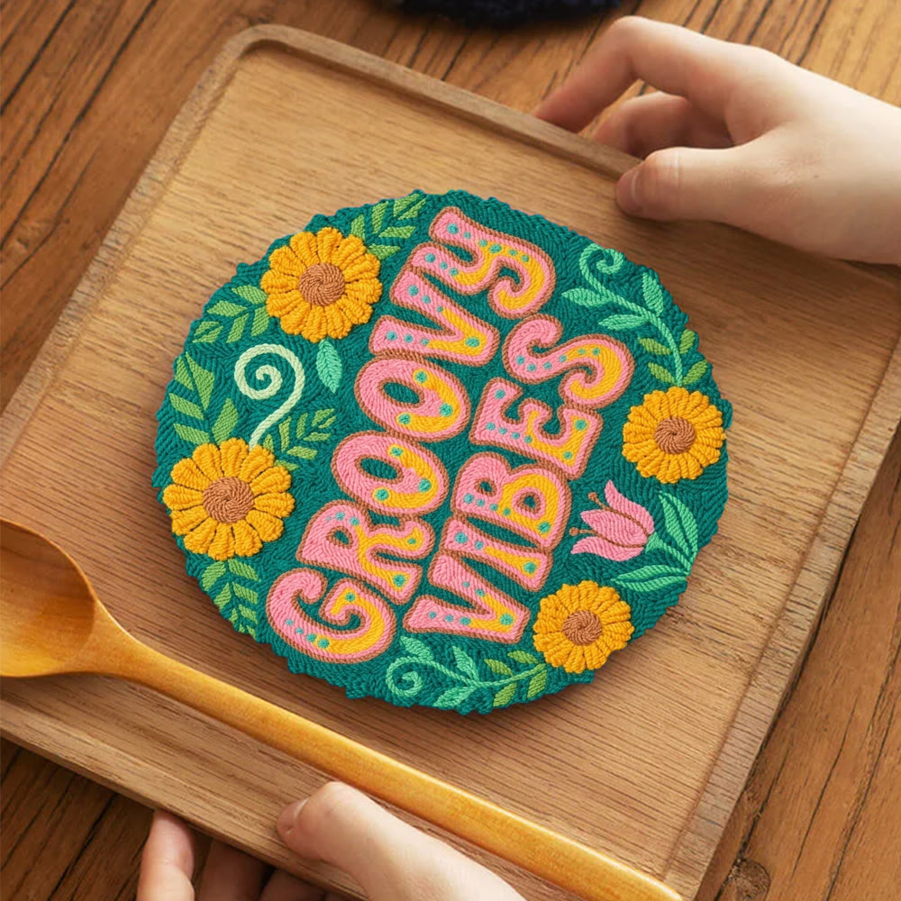 Groovy Vibes Punch Needle Set – Stilvolles florales Wandornament | Rustikale, farbenfrohe Handarbeit - image 11