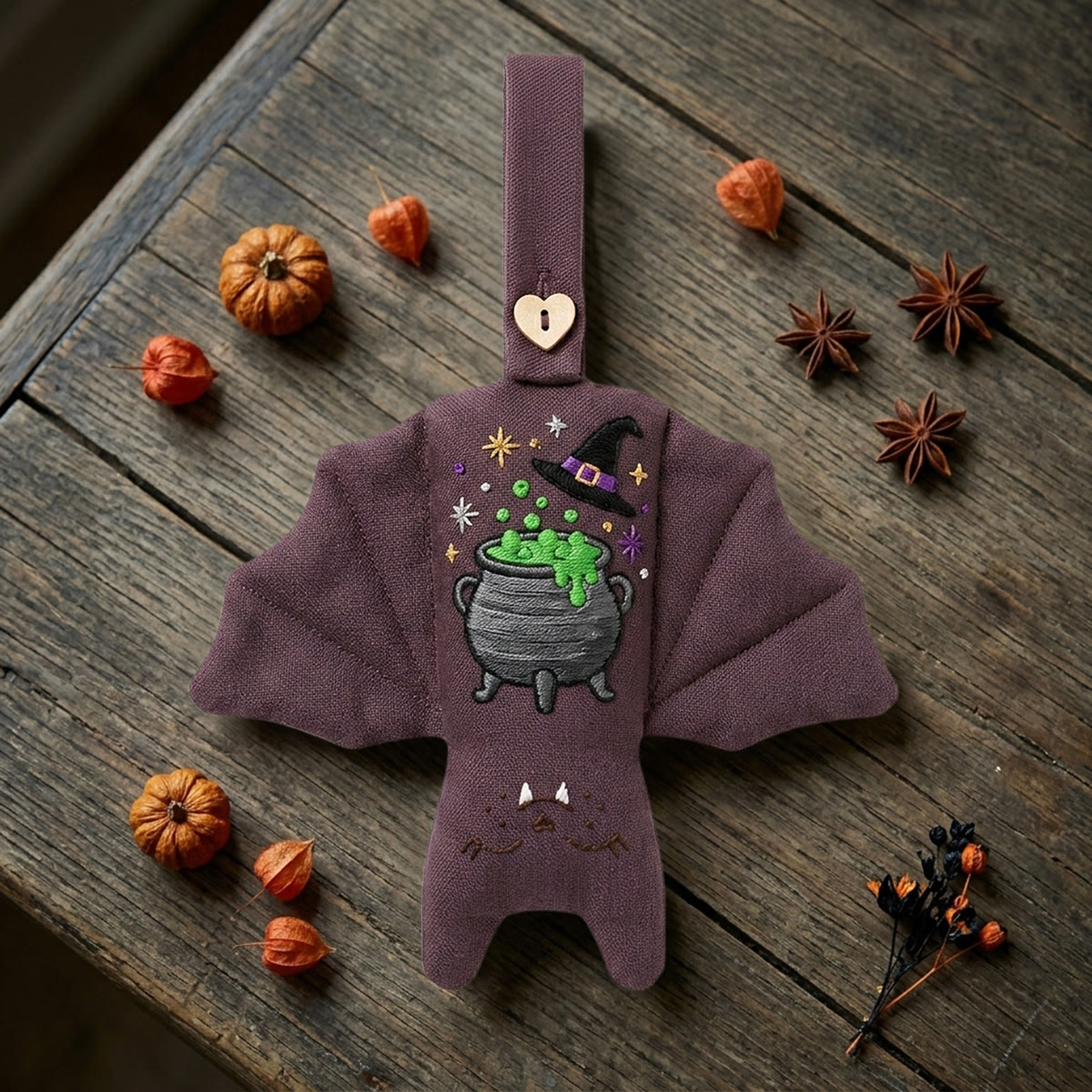 Rubbyoo Fledermaus-Stickset – Hexenkessel | Zaubertrank-Stickrahmen | Gruselige Halloween-Regaldekoration - image 9