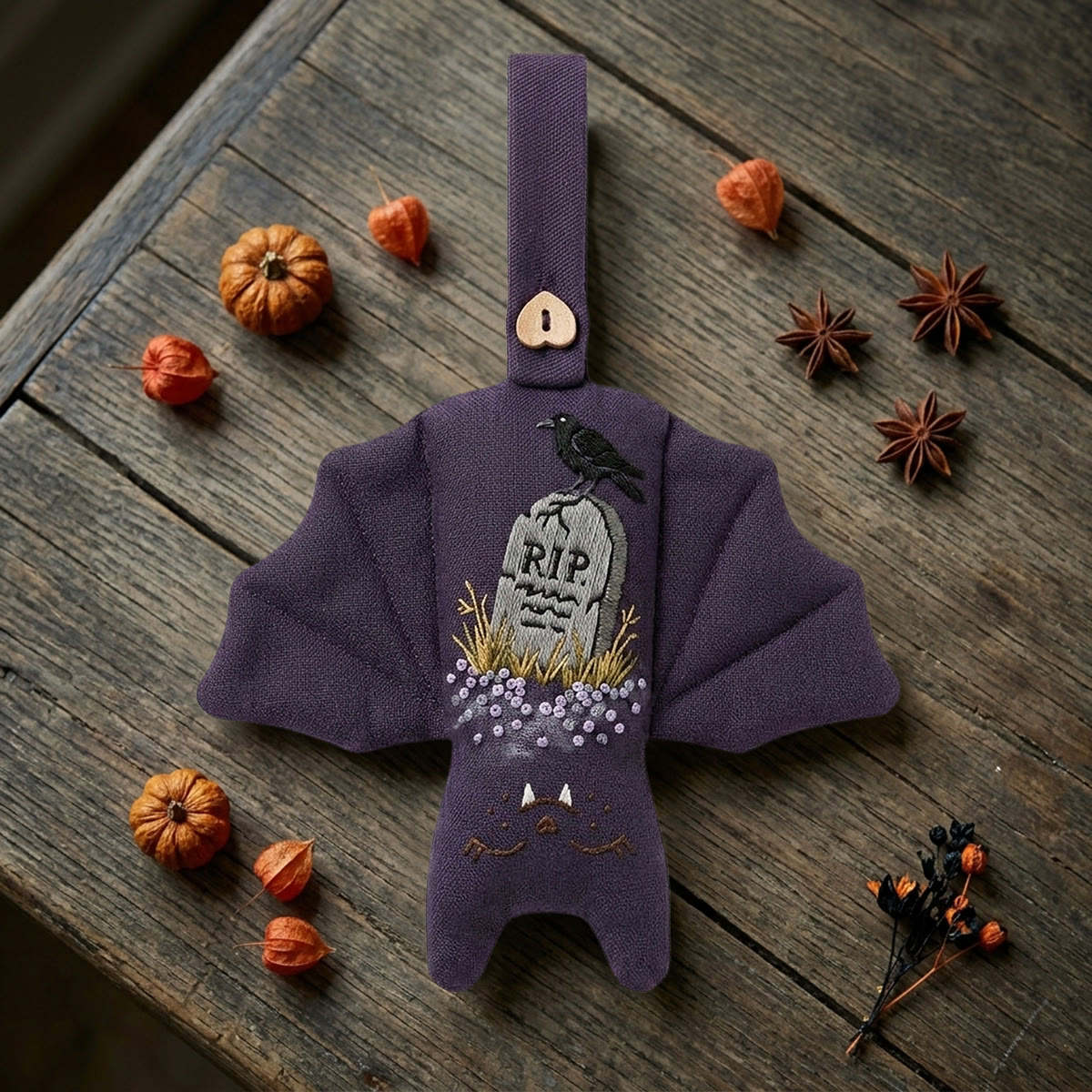 Rubbyoo Fledermaus-Stickset – Unheimliche Friedhofsszene | Dark Academia DIY-Bastelprojekt | Gruselige Halloween-Partydeko - image 7