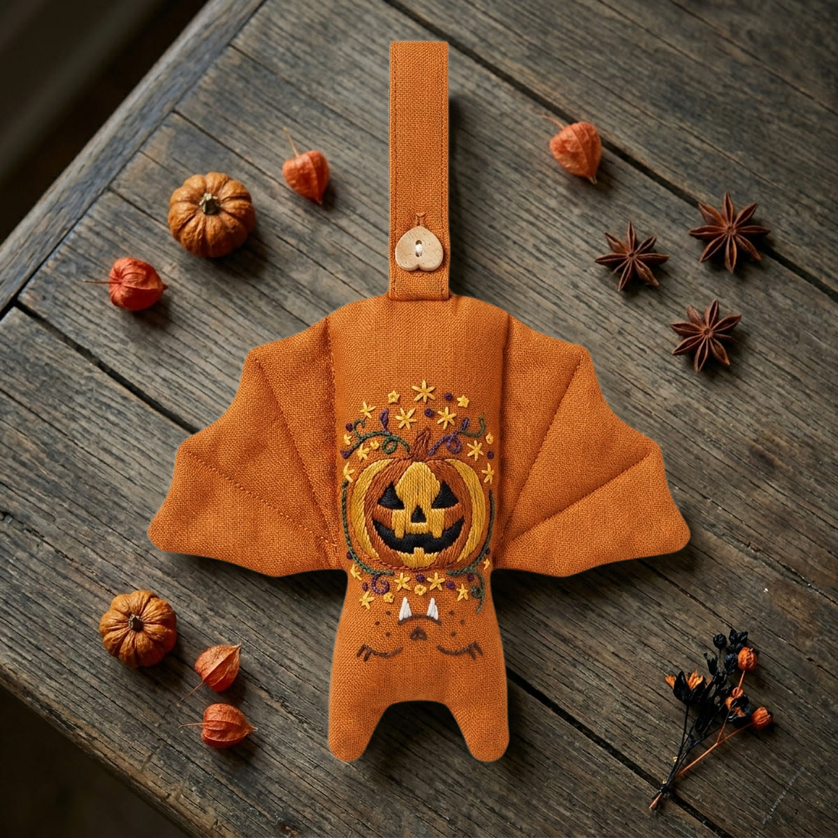Rubbyoo Fledermaus-Stickset – Gruseliger Kürbis | Halloween-Kürbis-Bastelidee für Anfänger | Gruselig-süße Wanddeko - image 10