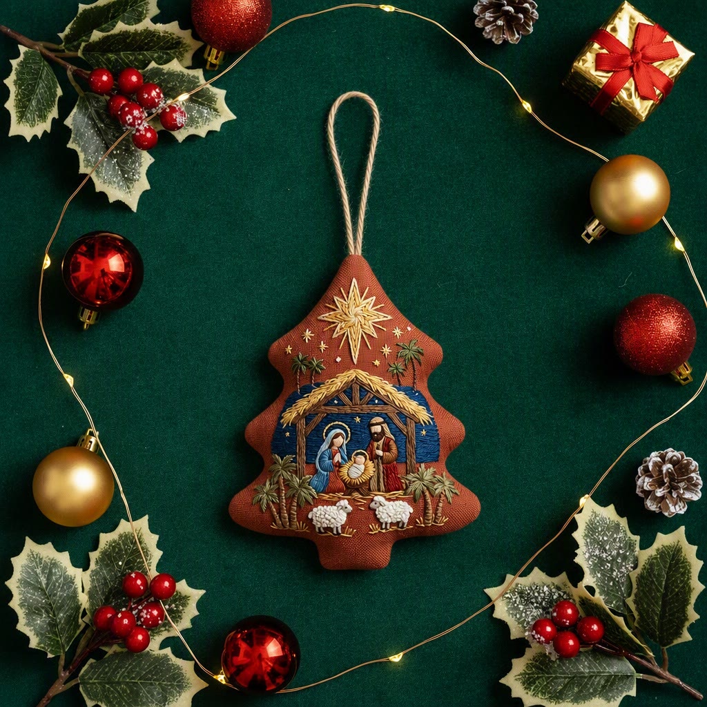 Rubbyoo Stickset in Baumform – Weihnachtskind Jesus | Krippenszene als Bastelgeschenk | Religiöse DIY-Dekoration für Anfänger - image 7