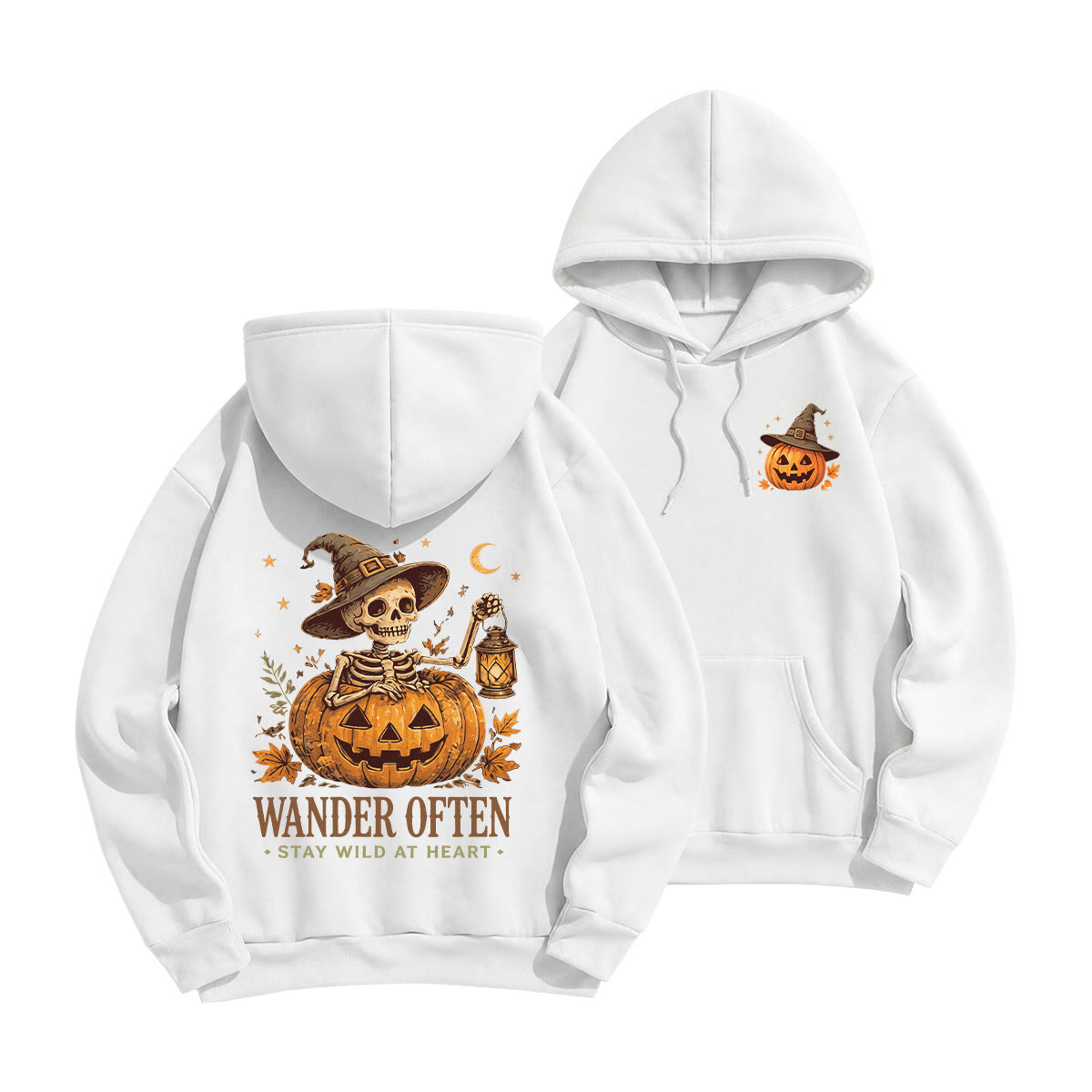 Rubbyoo Wander Often Unisex Hoodie - Weiß - 2XL - image 13