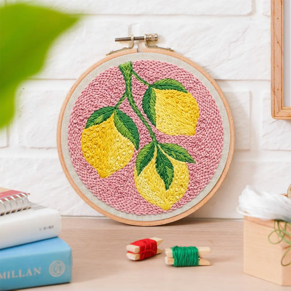 Stickset „Zitronenzeit“ – Einfache Handarbeit mit Fruchtmotiven | Entspannende Sommerdekoration für Ihr Zimmer - image 6
