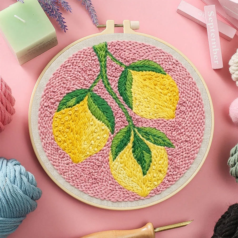 Stickset „Zitronenzeit“ – Einfache Handarbeit mit Fruchtmotiven | Entspannende Sommerdekoration für Ihr Zimmer - image 4