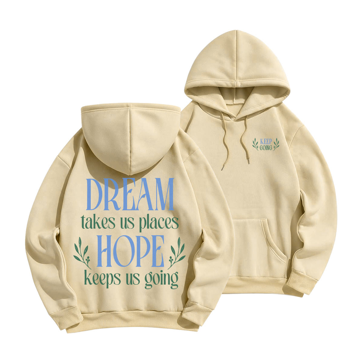 Rubbyoo Unisex-Hoodie „Hoffnung hält uns am Laufen“ - Leichter Kaffee - 2XL - image 13