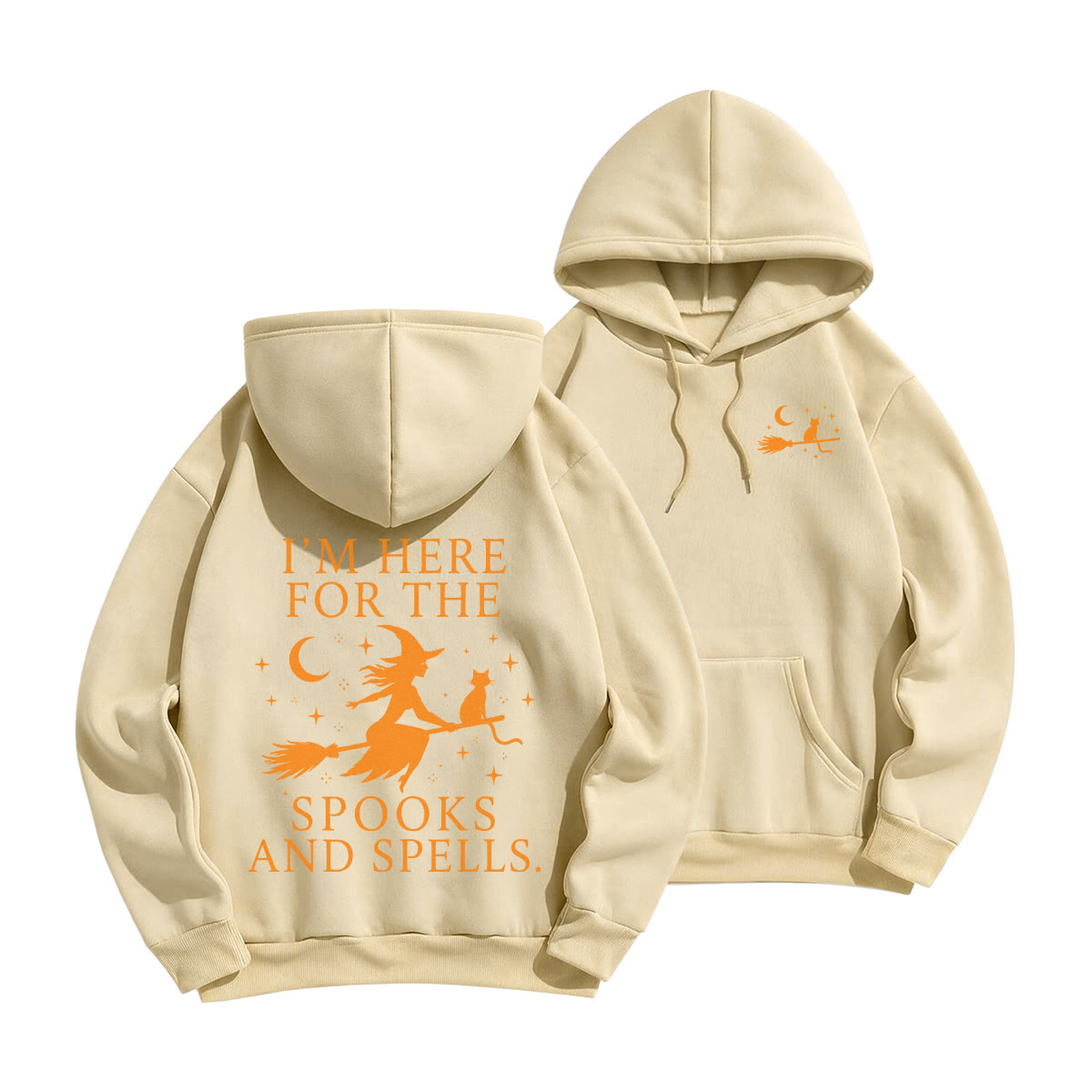 Rubbyoo Ich bin hier für Geister und Zauber – Unisex-Hoodie-Halloween-Outfit - Leichter Kaffee - 2XL - image 16