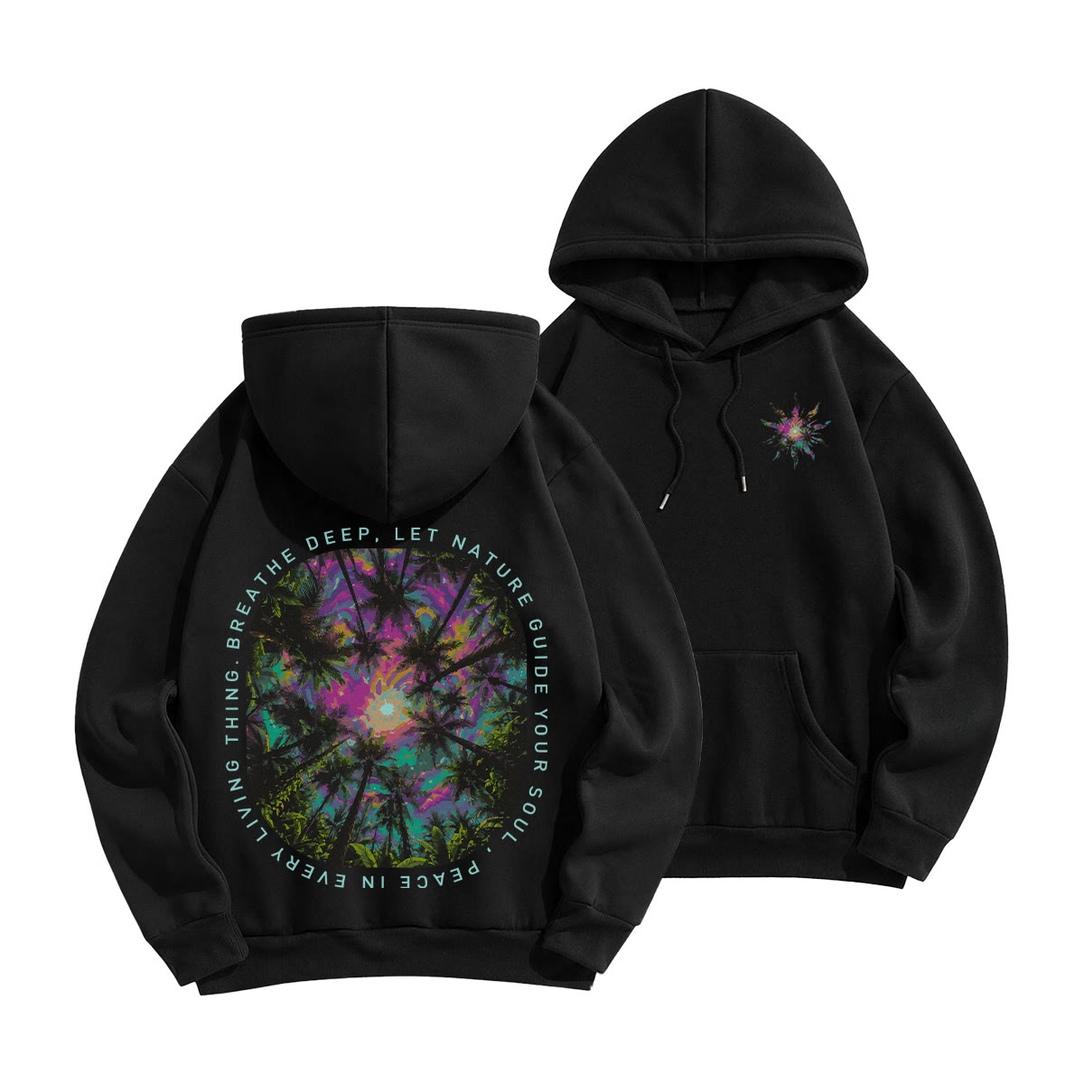 Rubbyoo Lass die Natur deine Seele leiten Unisex-Hoodie - Schwarz - 2XL - image 1