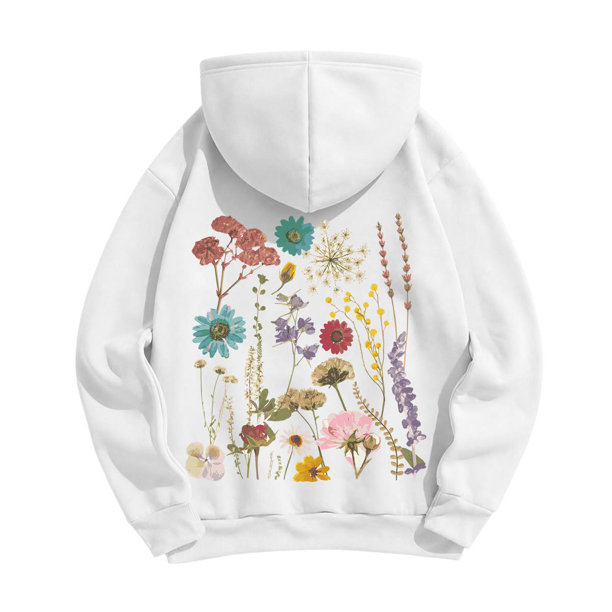 Rubbyoo Unisex-Hoodie mit buntem Wildblumen-Motiv - image 6